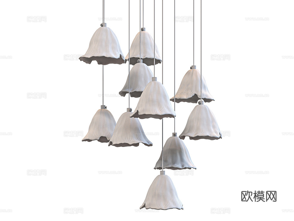 Butterflylc 花苞装饰吊灯3d模型下载（渲染图2）