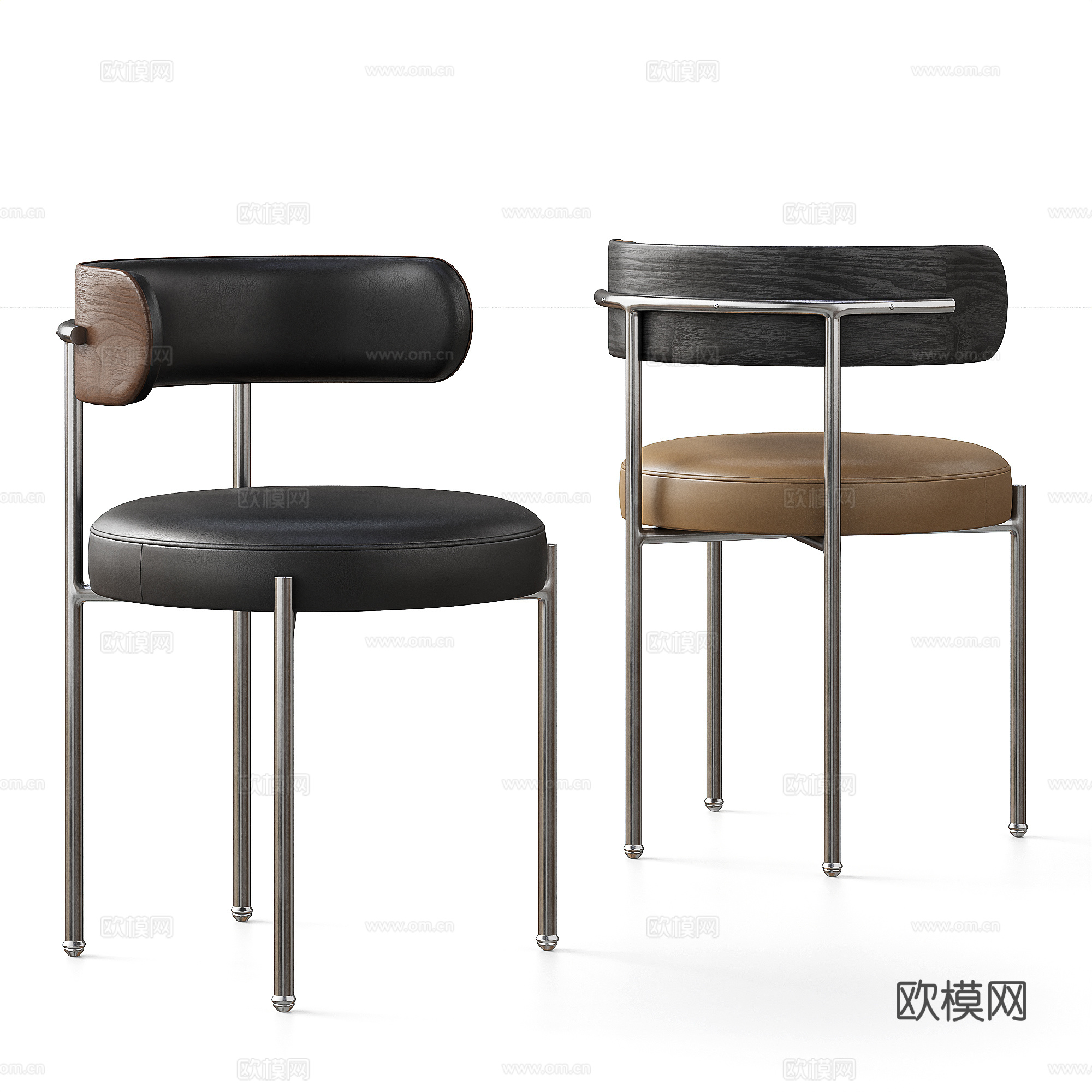 现代复古包豪斯餐椅 单椅 皮革单椅 CB2单椅su模型