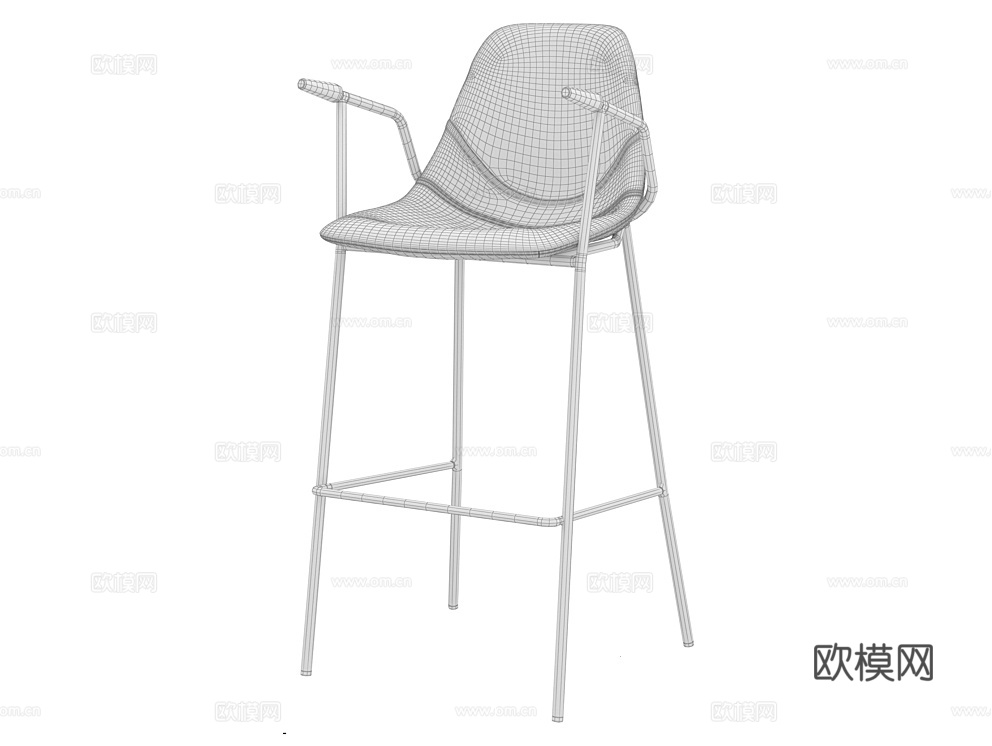 LoftDesigne 吧椅3d模型下载（渲染图2）