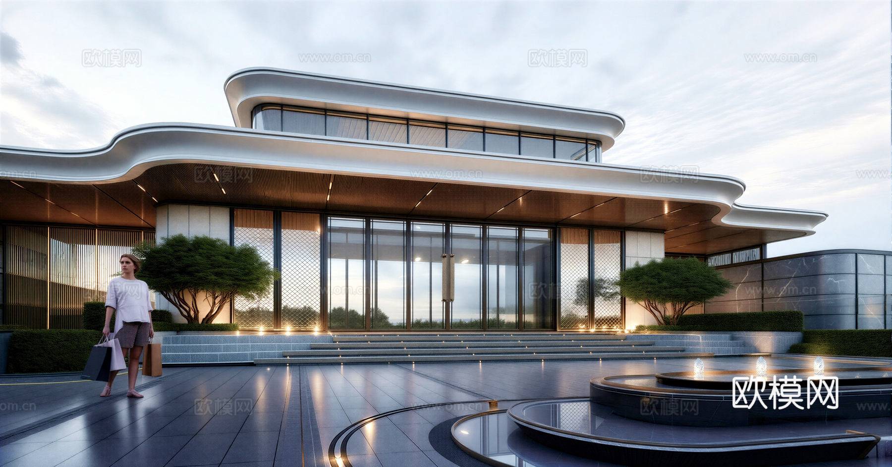 小区入口  小区门头su模型