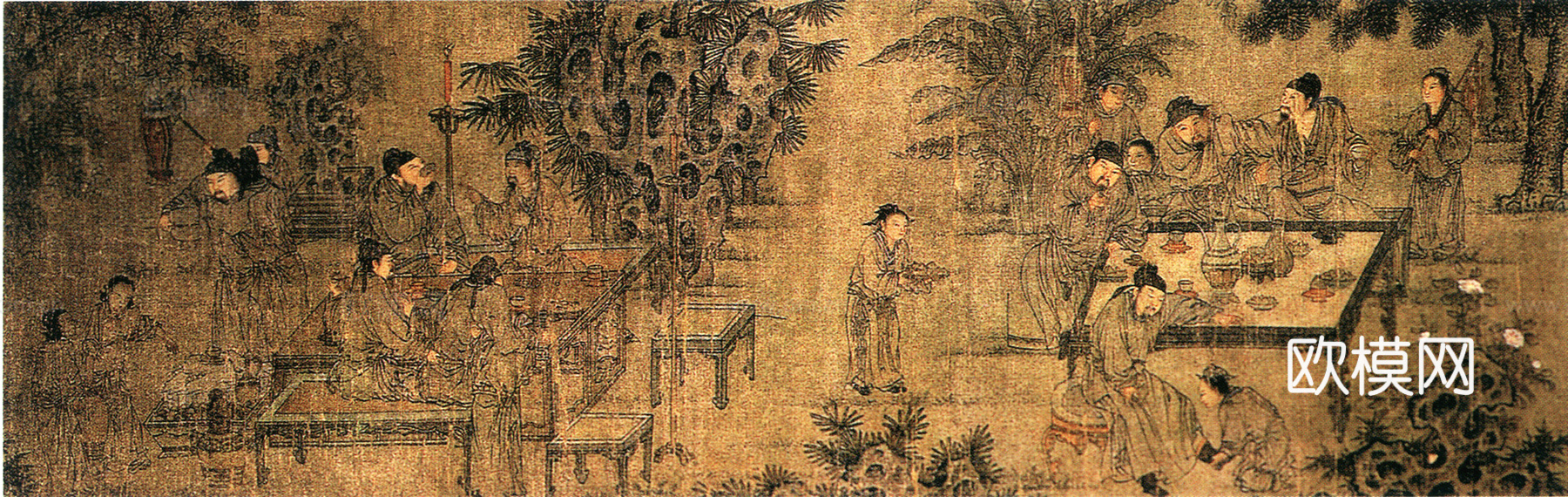 中式新中式挂画壁画字画山水花鸟背景墙壁纸装饰画油画