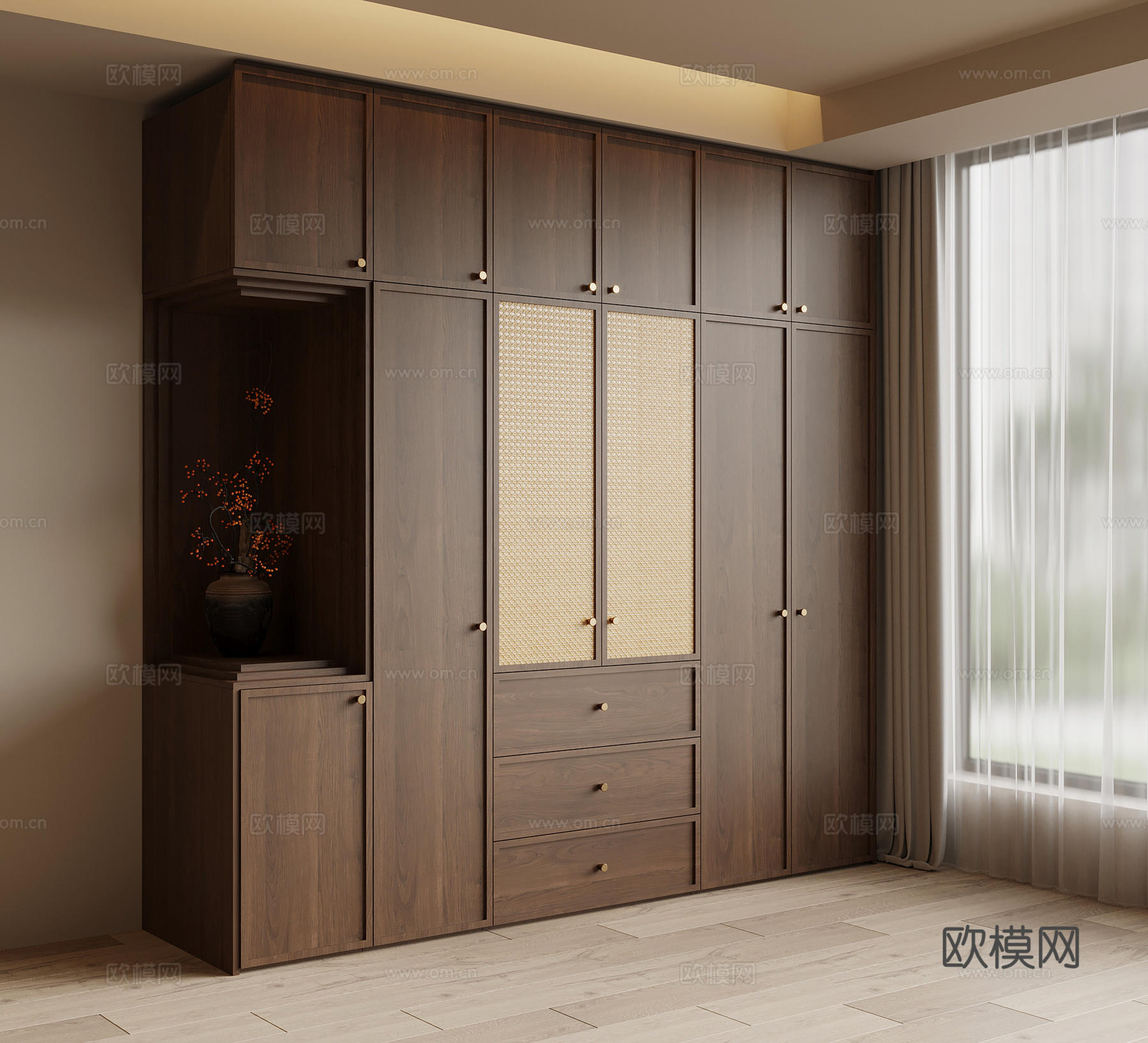 中古风衣柜su模型