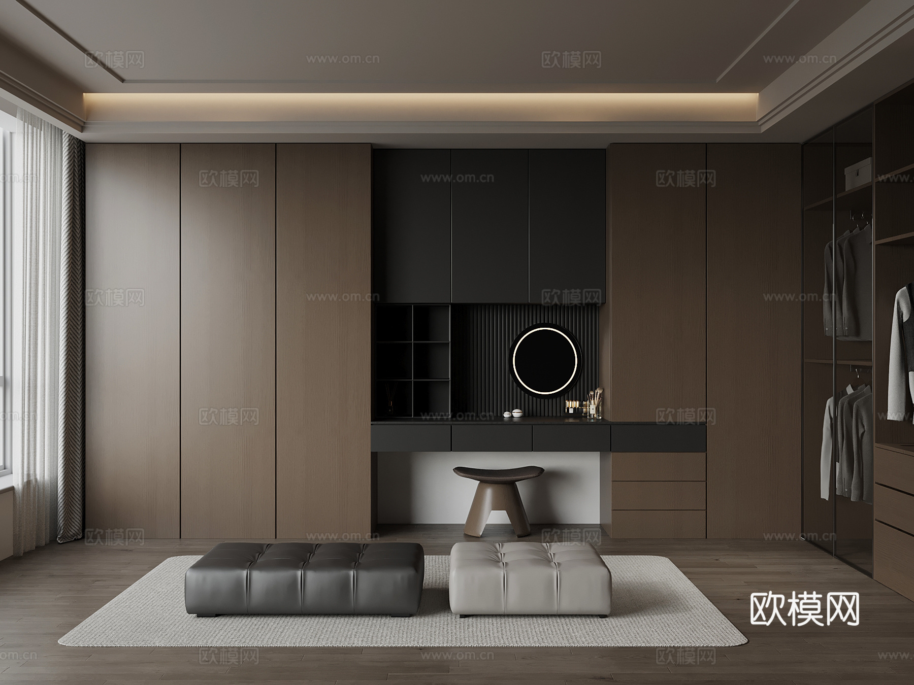 意式衣帽间su模型