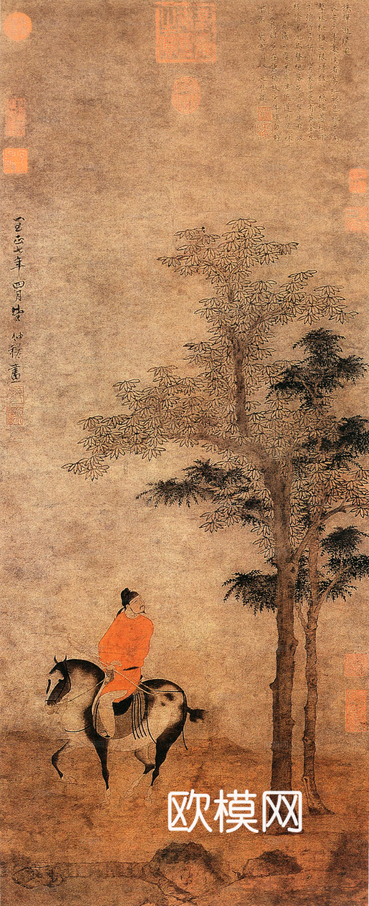 中式新中式挂画壁画字画山水花鸟背景墙壁纸装饰画油画