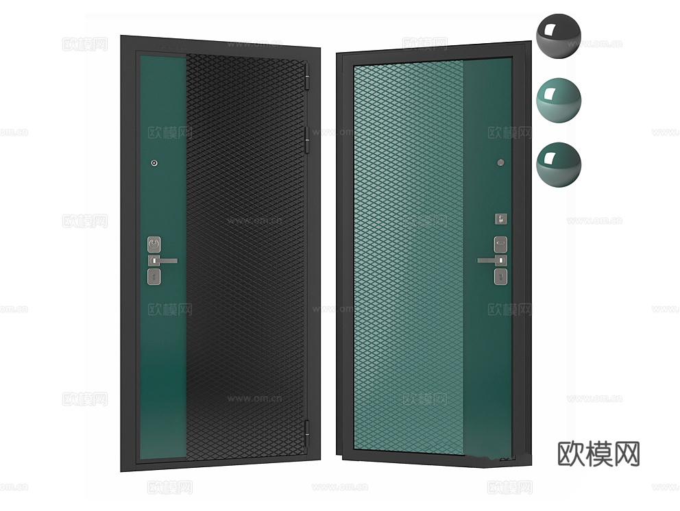 Guardian 入户门 单开门3d模型下载（渲染图3）