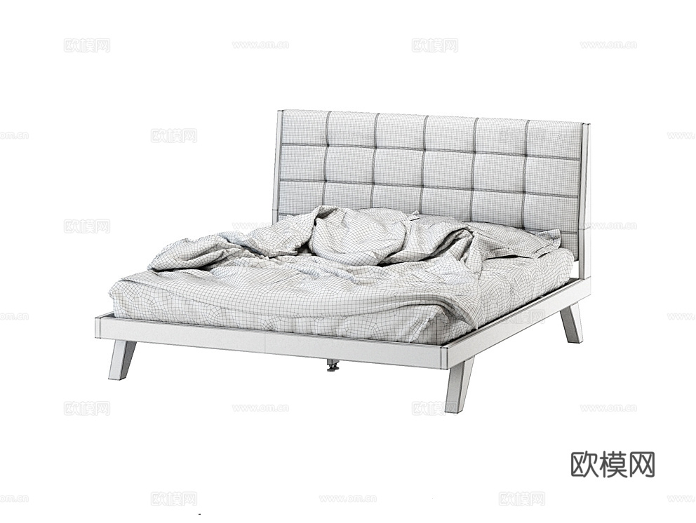 LoftDesigne 双人床3d模型下载（渲染图2）