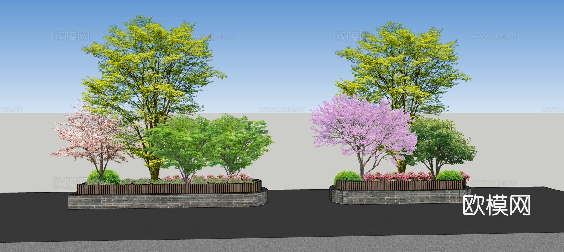 花池树池su模型