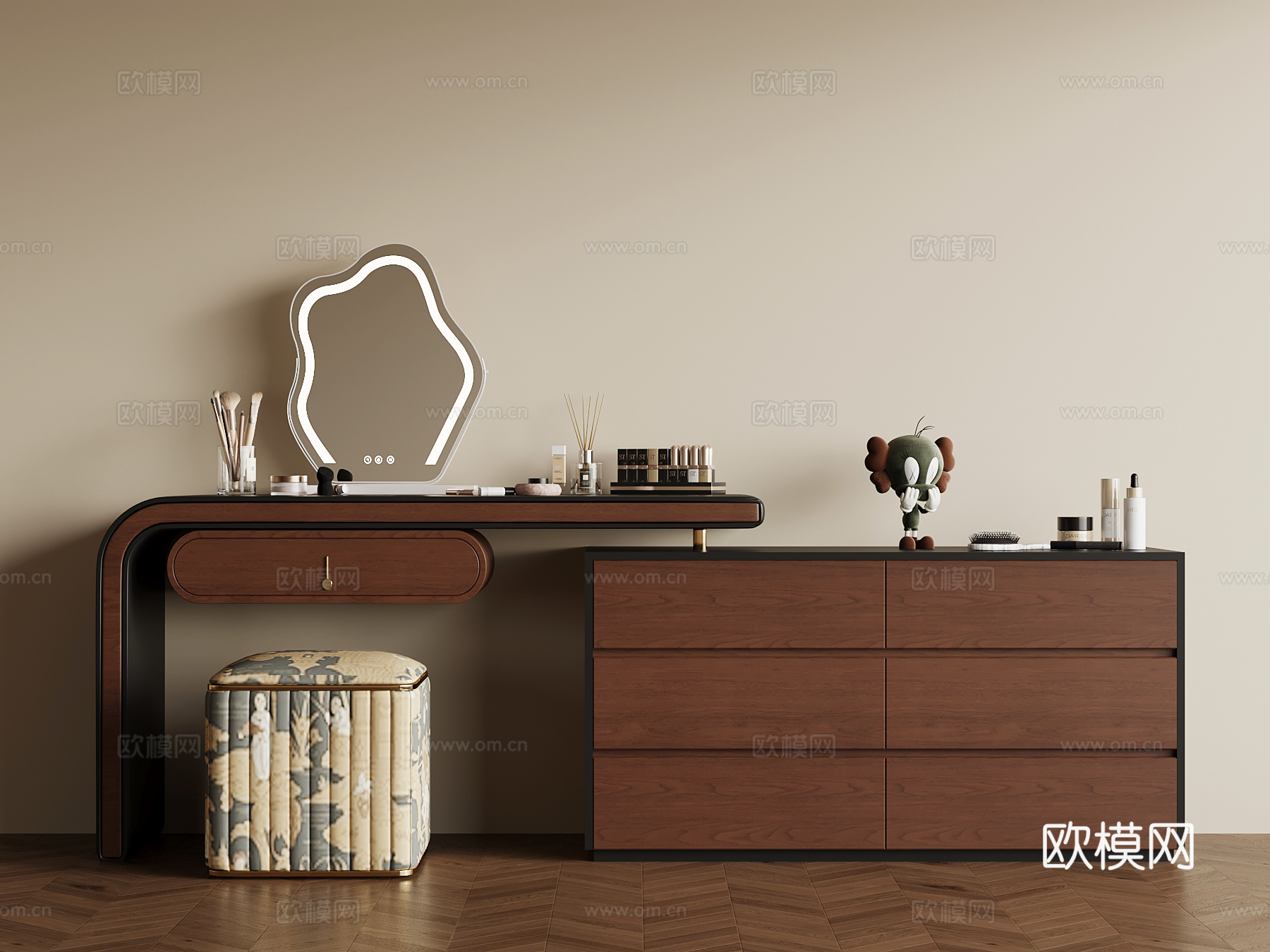 中古风梳妆台su模型