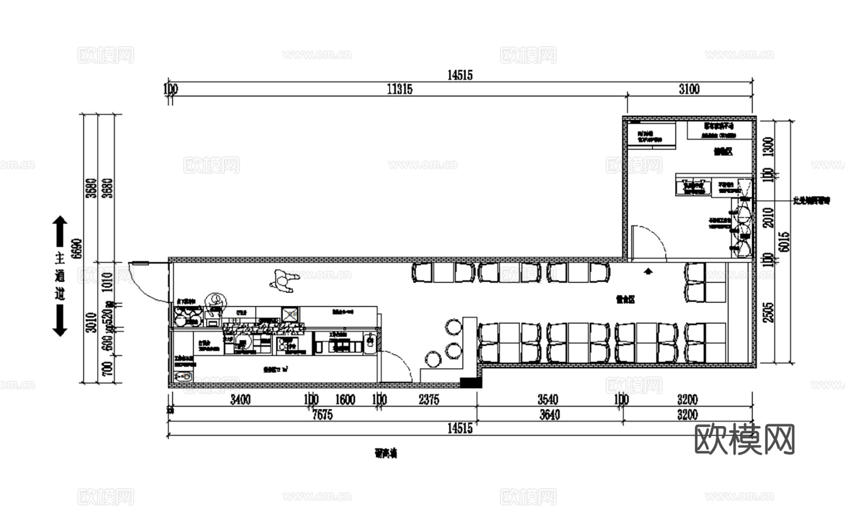15套快餐店室内装饰装修CAD施工图效果图最新整理合集cad施工图