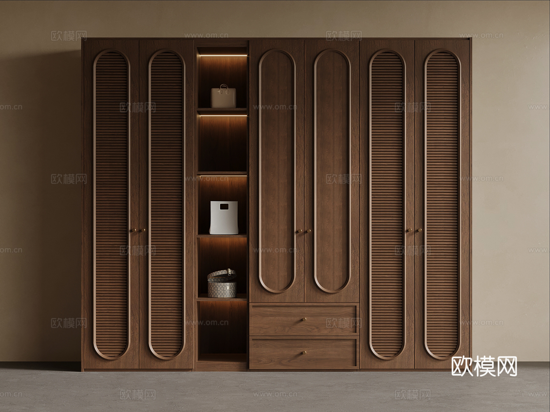 中古风衣柜su模型