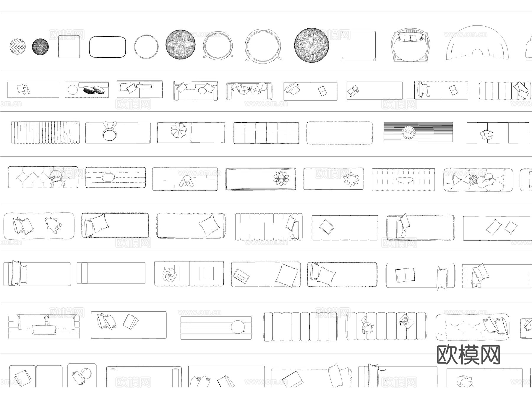 2026年最新飘窗坐垫飘窗靠垫窗台垫CAD图库cad施工图下载（渲染图2）
