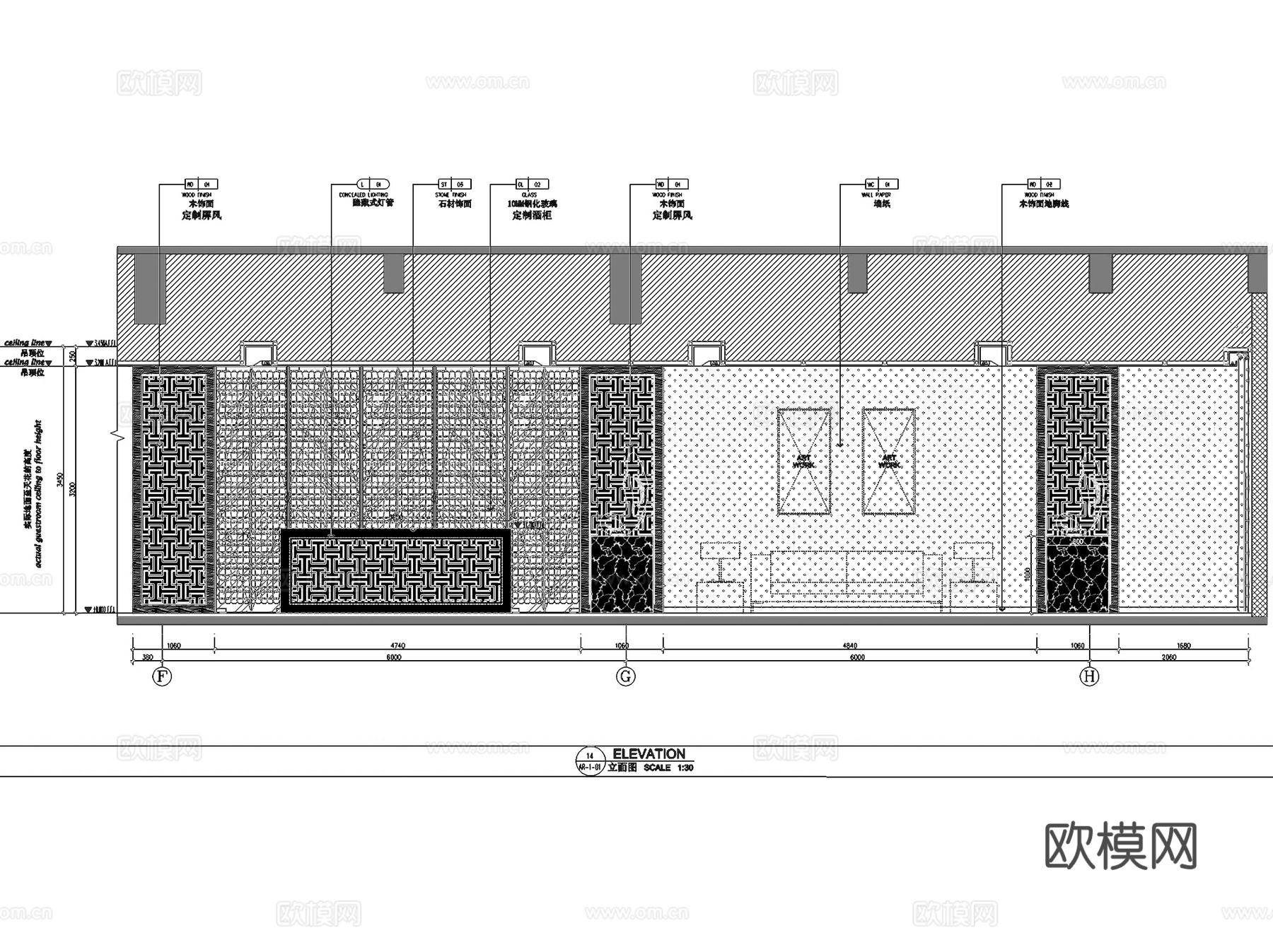 成都复地会所一层室内工装CAD施工图cad施工图