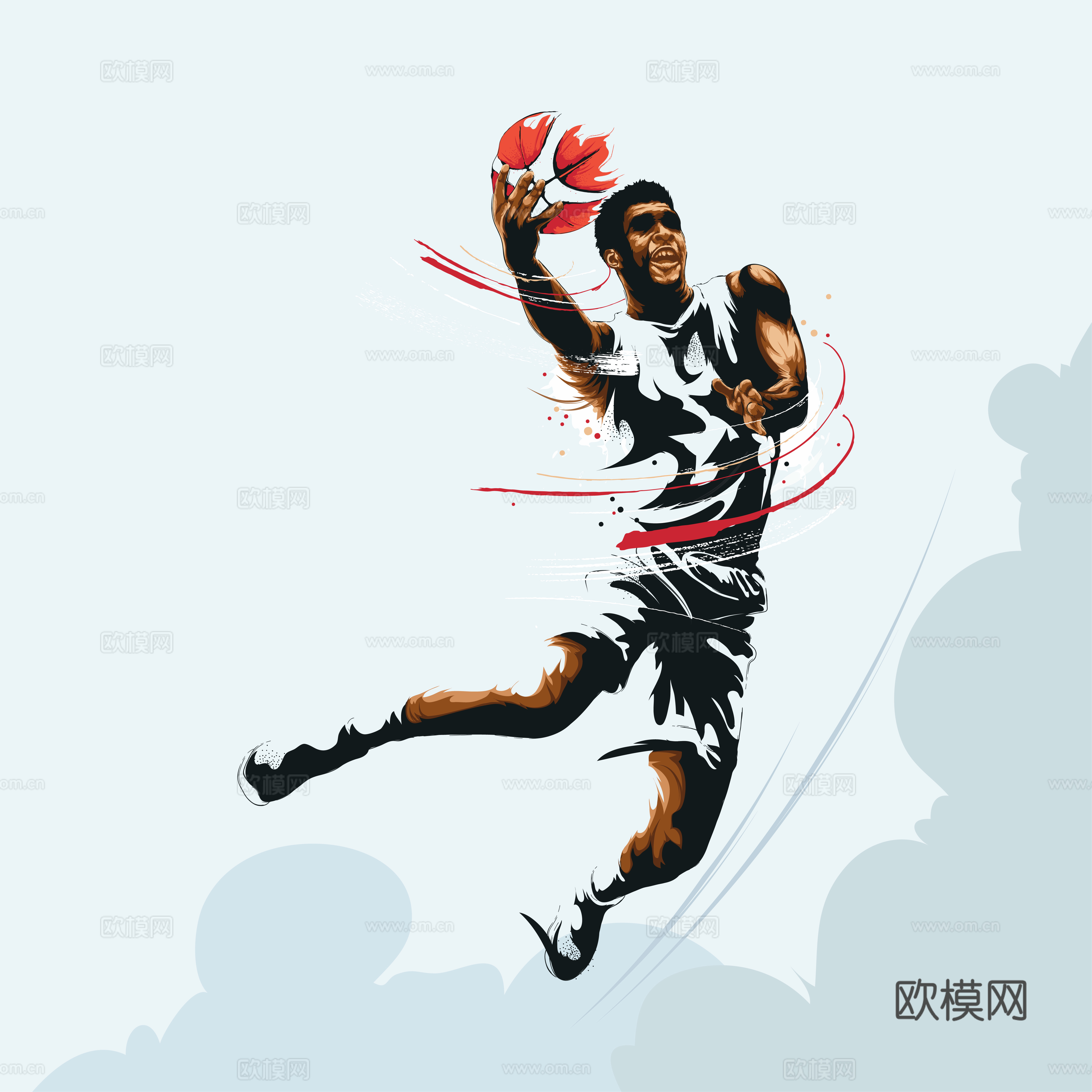 篮球运动创意广告海报87