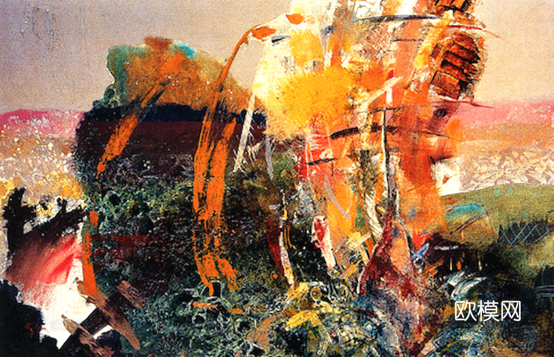 中式新中式挂画壁画字画山水花鸟背景墙壁纸装饰画油画下载