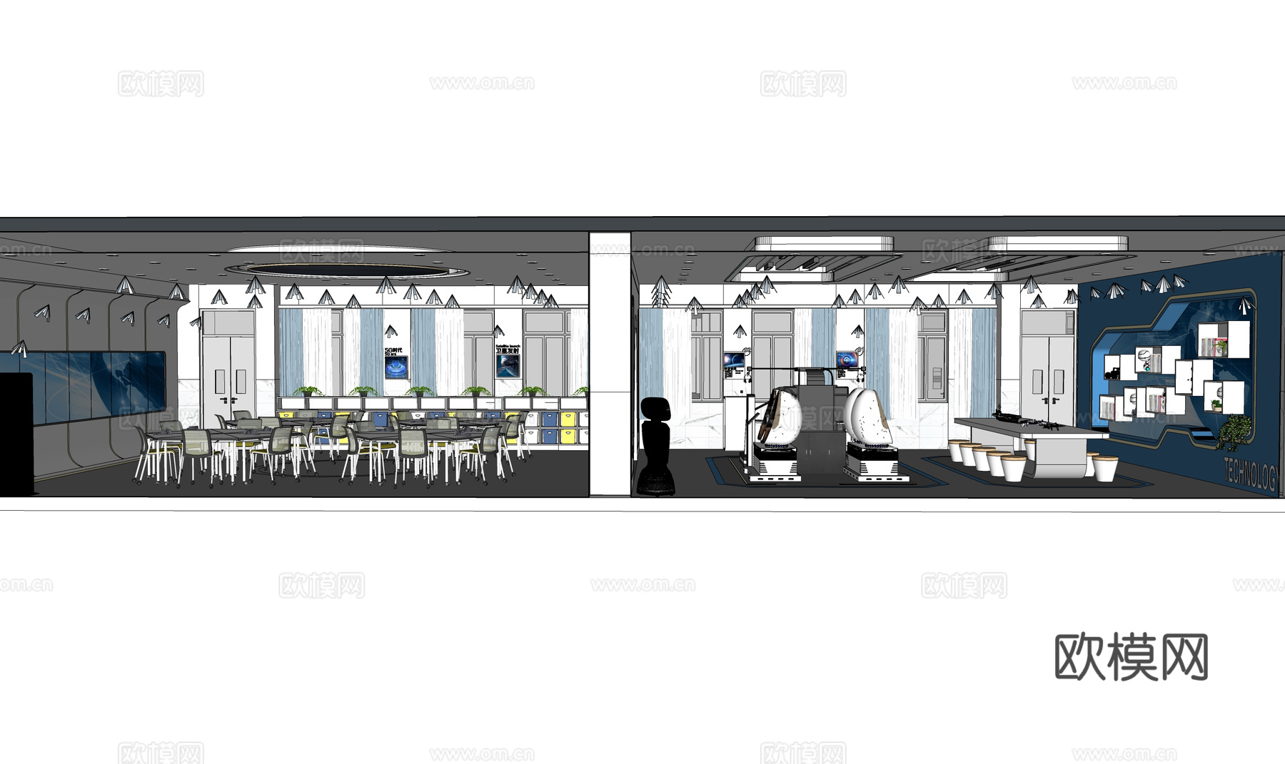 电影院 剧院 健身房 体育馆 幼儿园su模型下载（渲染图2）