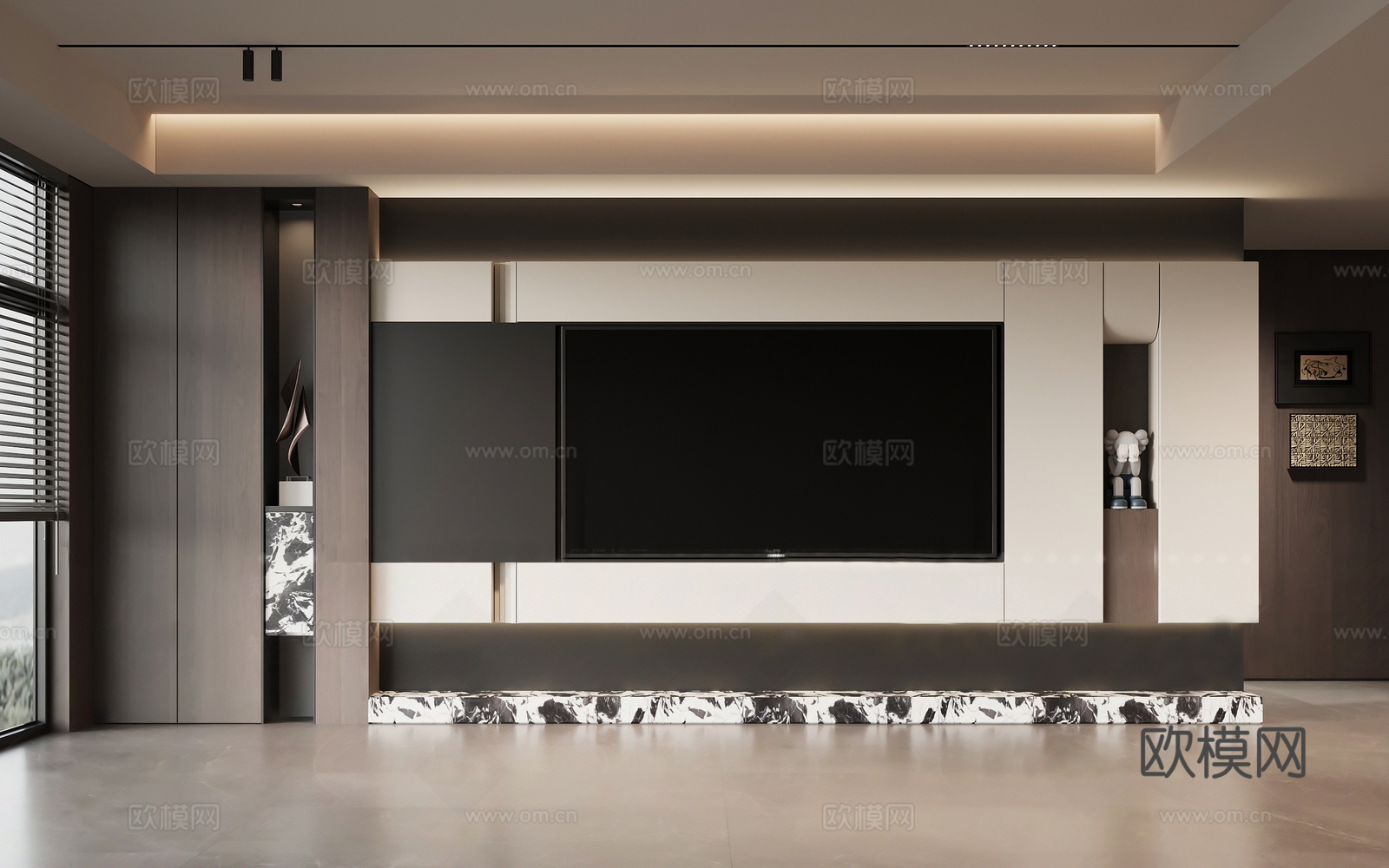 意式电视背景墙3d模型下载
