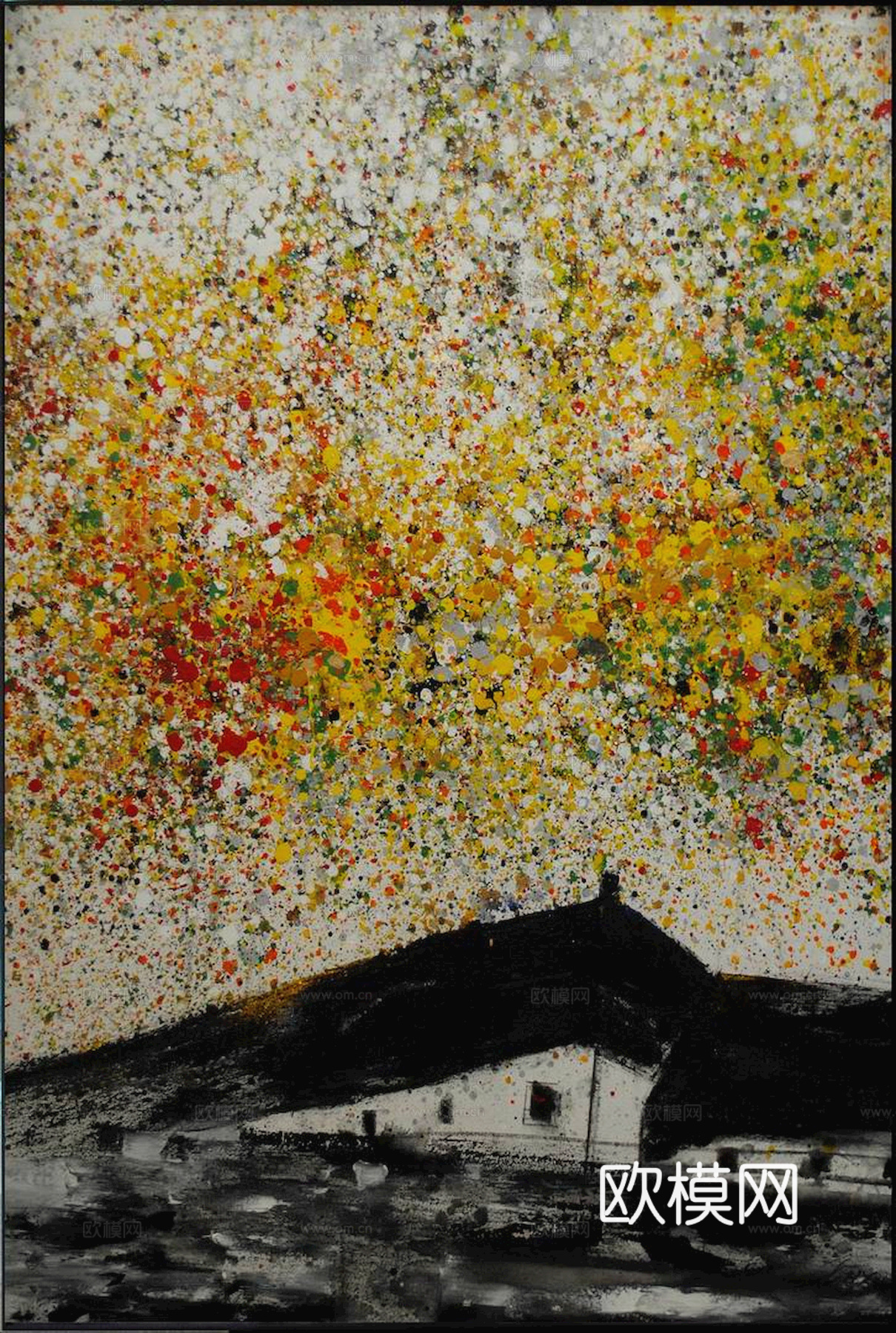 中式新中式挂画壁画字画山水花鸟背景墙壁纸装饰画油画下载