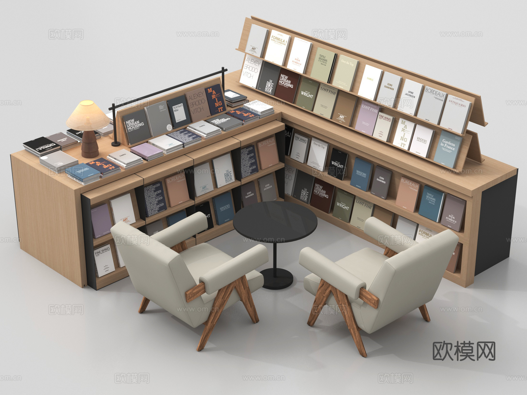 现代书架 展示柜 书籍su模型