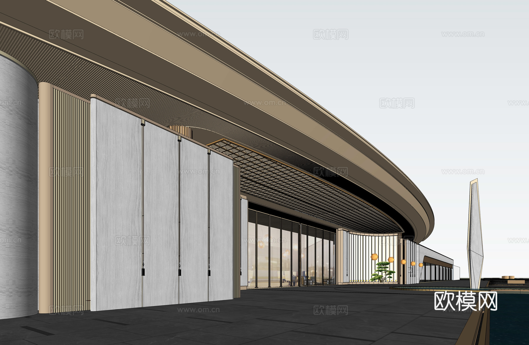 小区入口 示范区大门 小区大门su模型