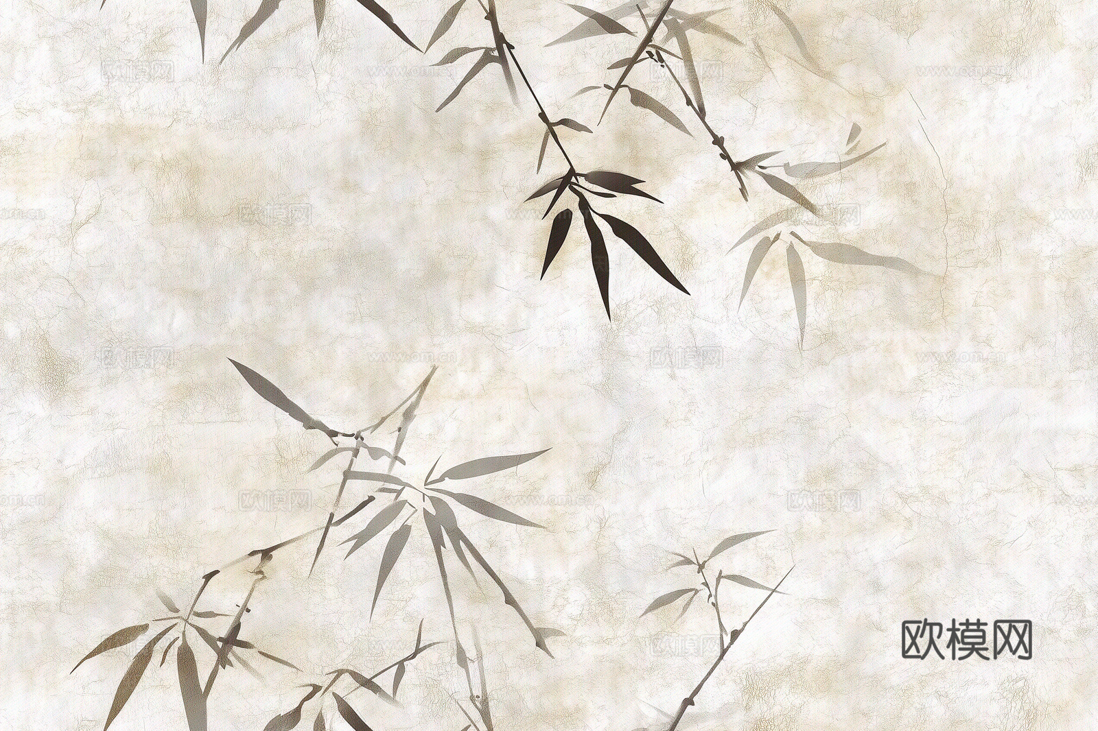 禅意意境竹林 禅意竹林 杜邦纸 竹林装饰画 古画