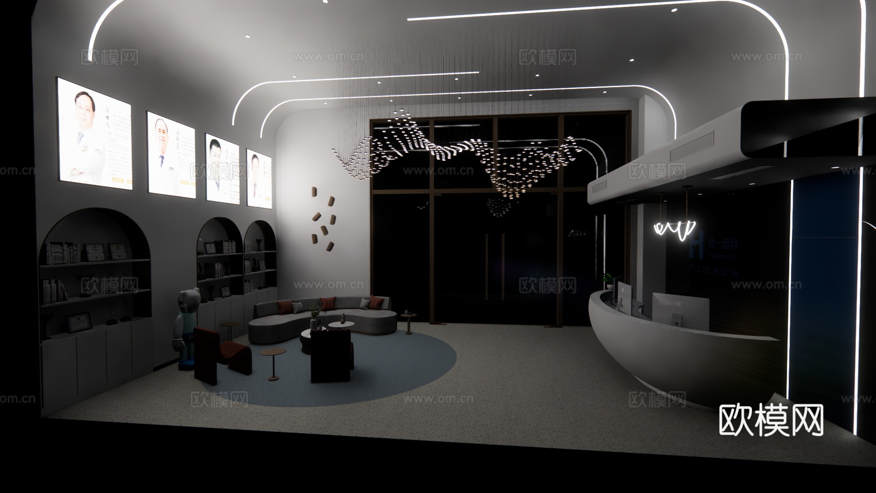 文体医疗 展厅 电影院su模型