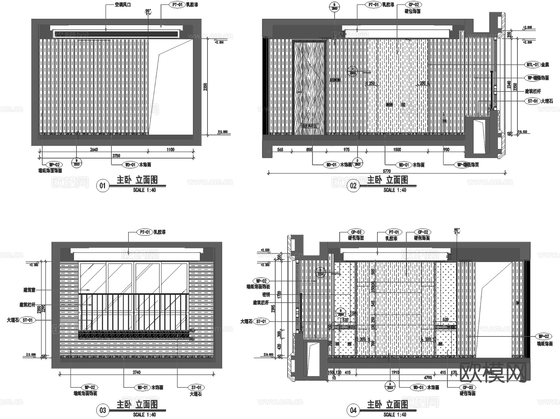 新城常州淹南洋房190户型室内家装CAD施工图整套cad施工图