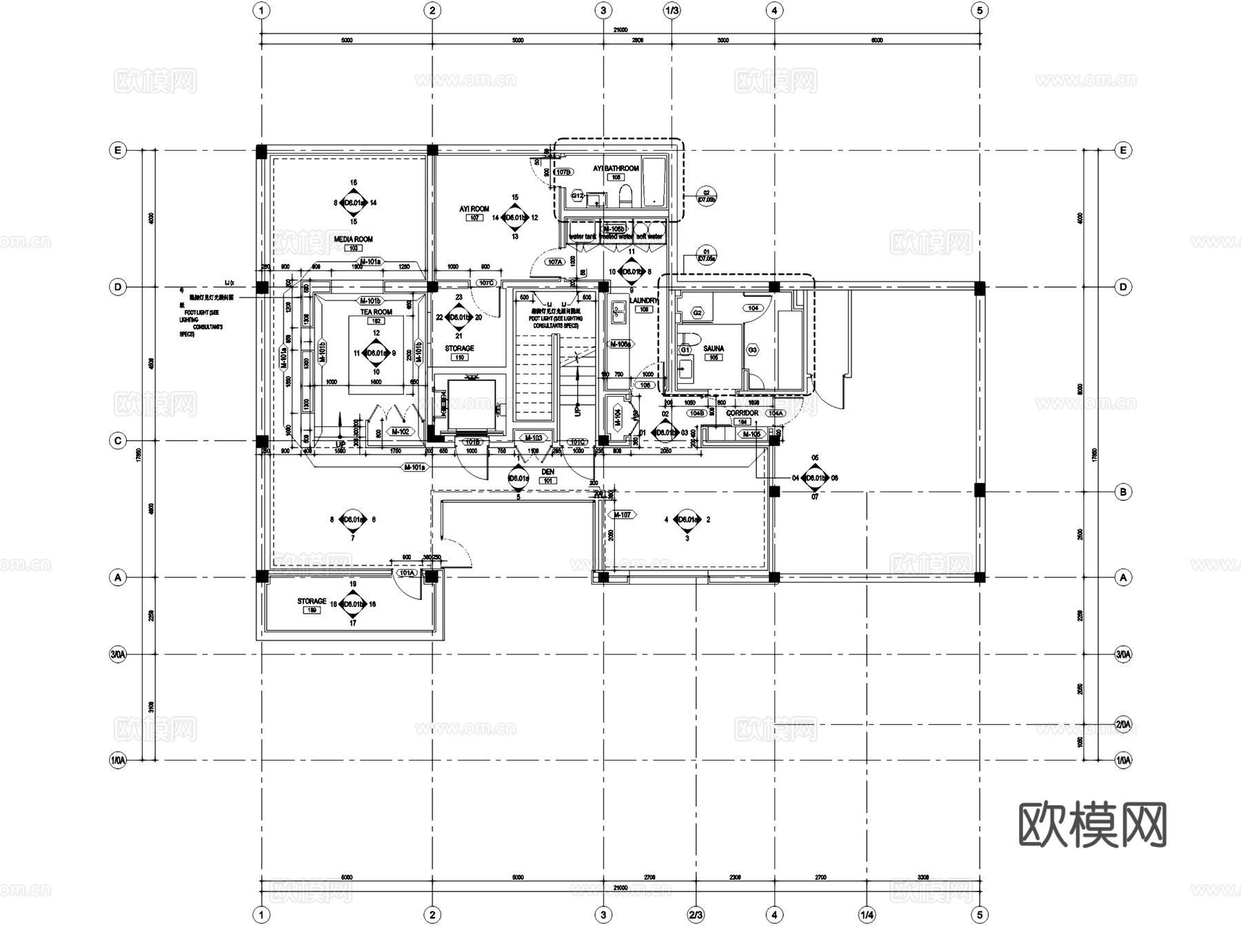 苏州万邦圆融莲花堤D19二层别墅室内家装CAD施工图整套cad施工图