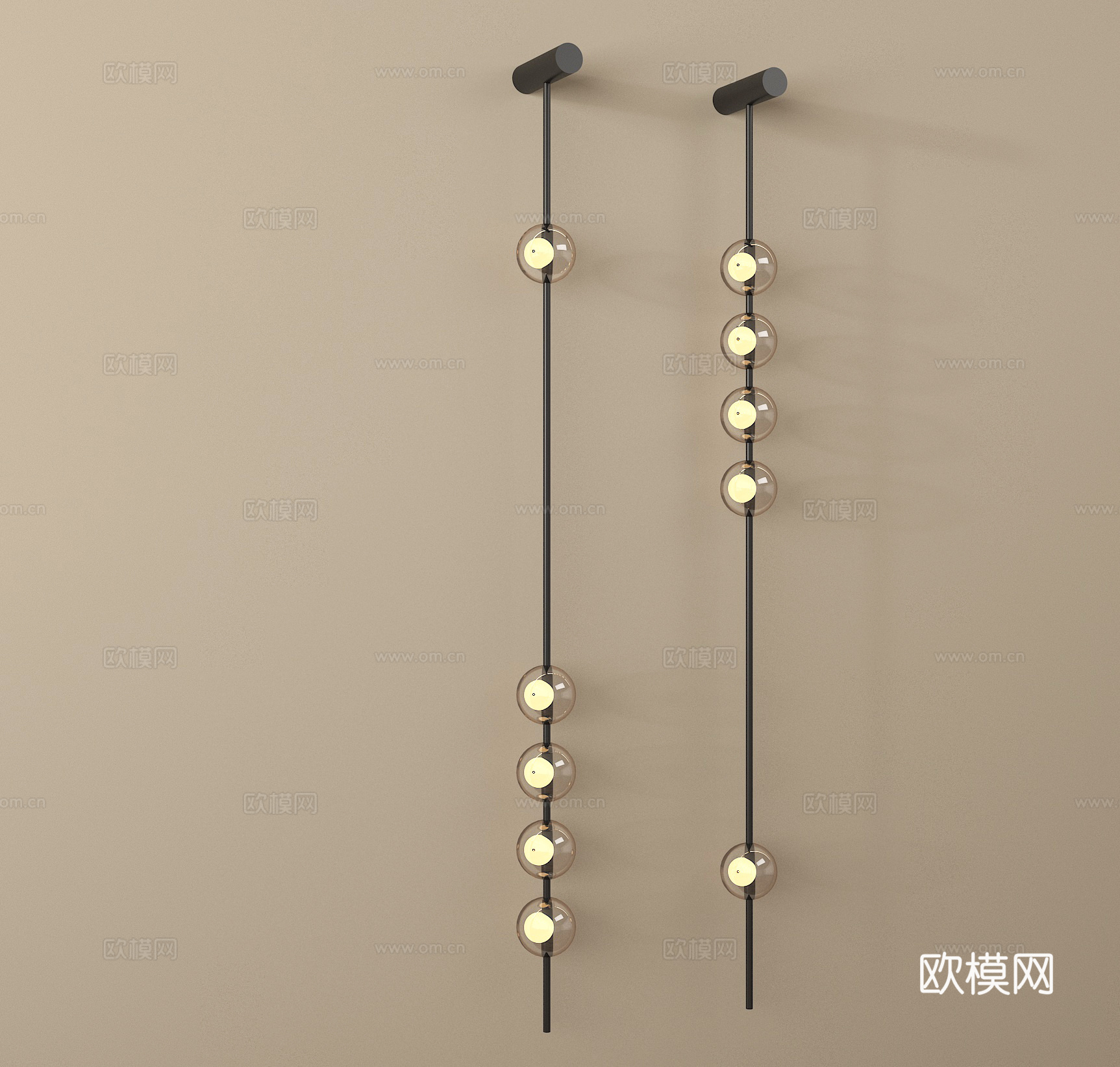 现代金属壁灯  长条壁灯su模型