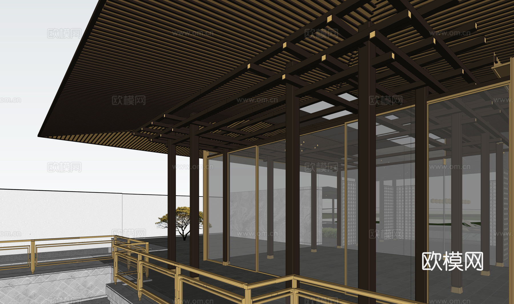 宋风会所 宋式建筑su模型