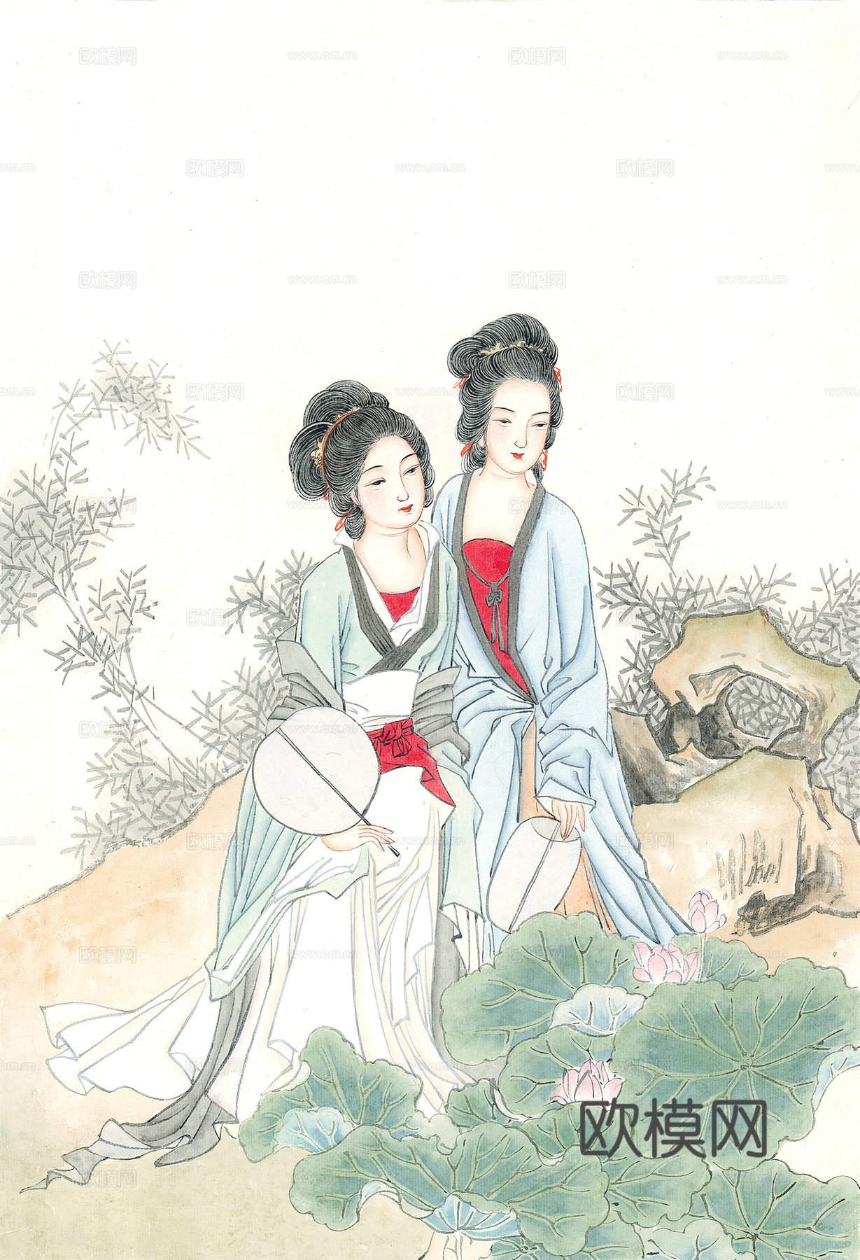 中式新中式挂画壁画字画山水花鸟背景墙壁纸装饰画油画下载