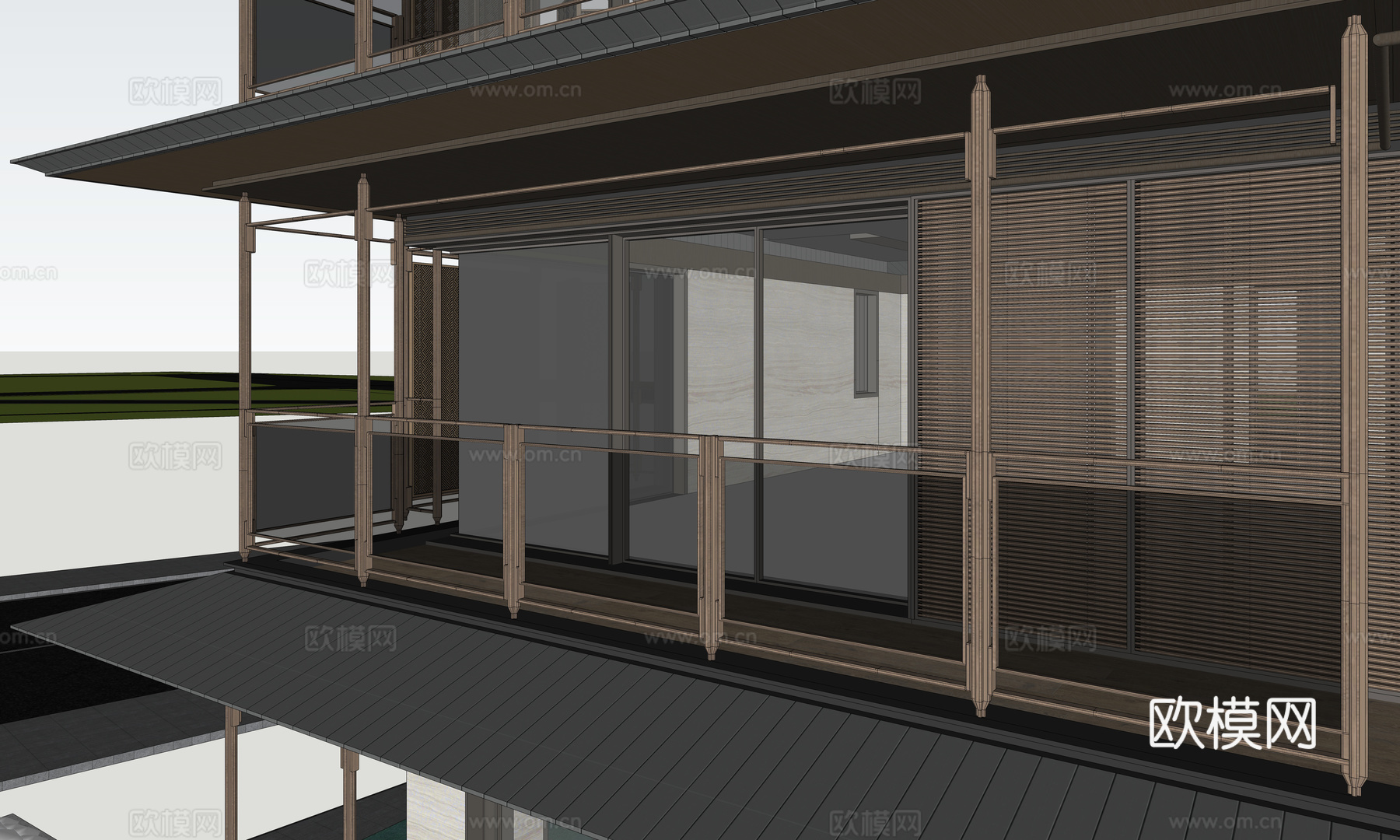 宋式别墅 宋风别墅su模型