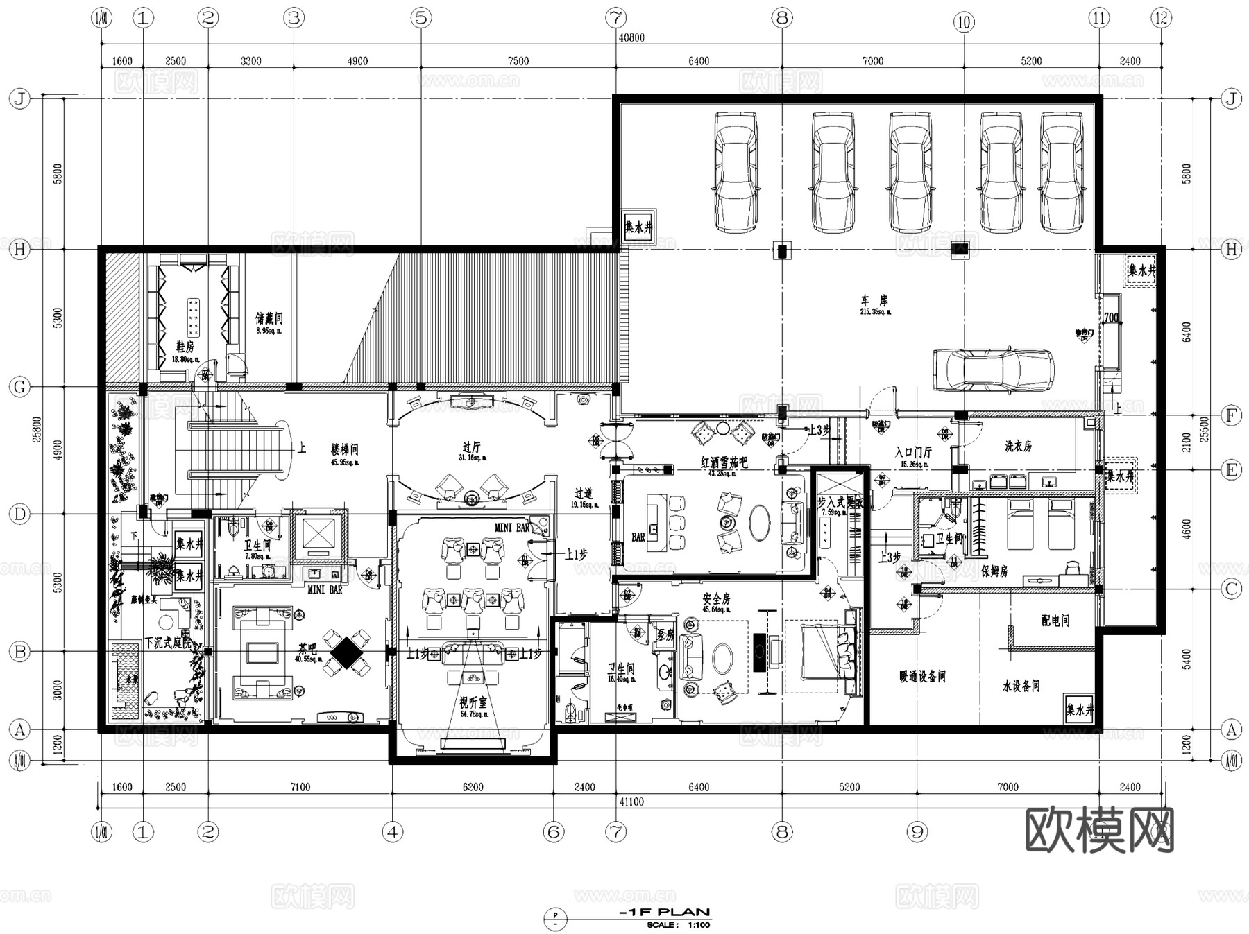常州昊胜遥观戚公馆别墅豪宅室内家装CAD施工图整套cad施工图
