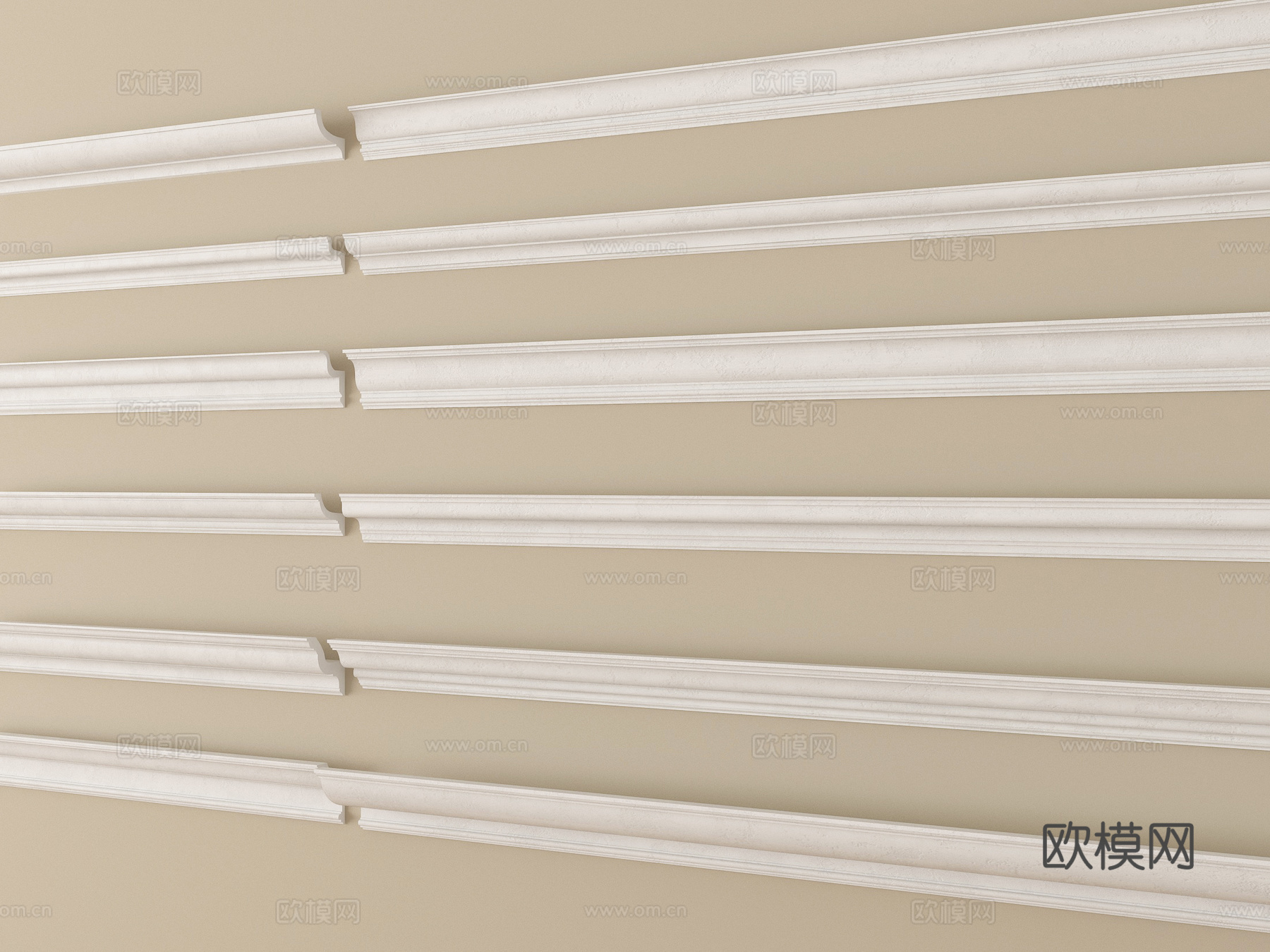 现代石膏线 石膏线条su模型