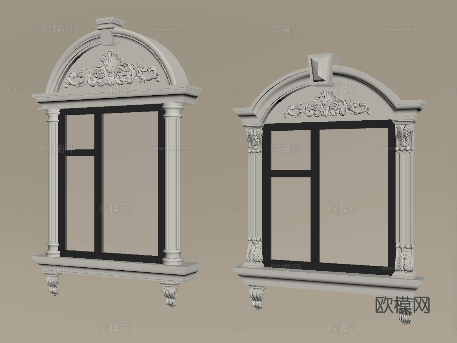 法式窗组合 平开窗 落地窗 阳台窗 弧形窗su模型