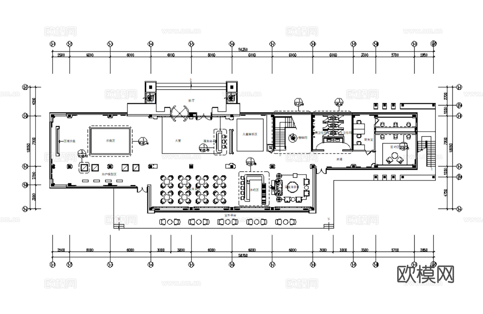 10套现代轻奢售楼处室内装饰装修CAD施工图效果图实景图cad施工图