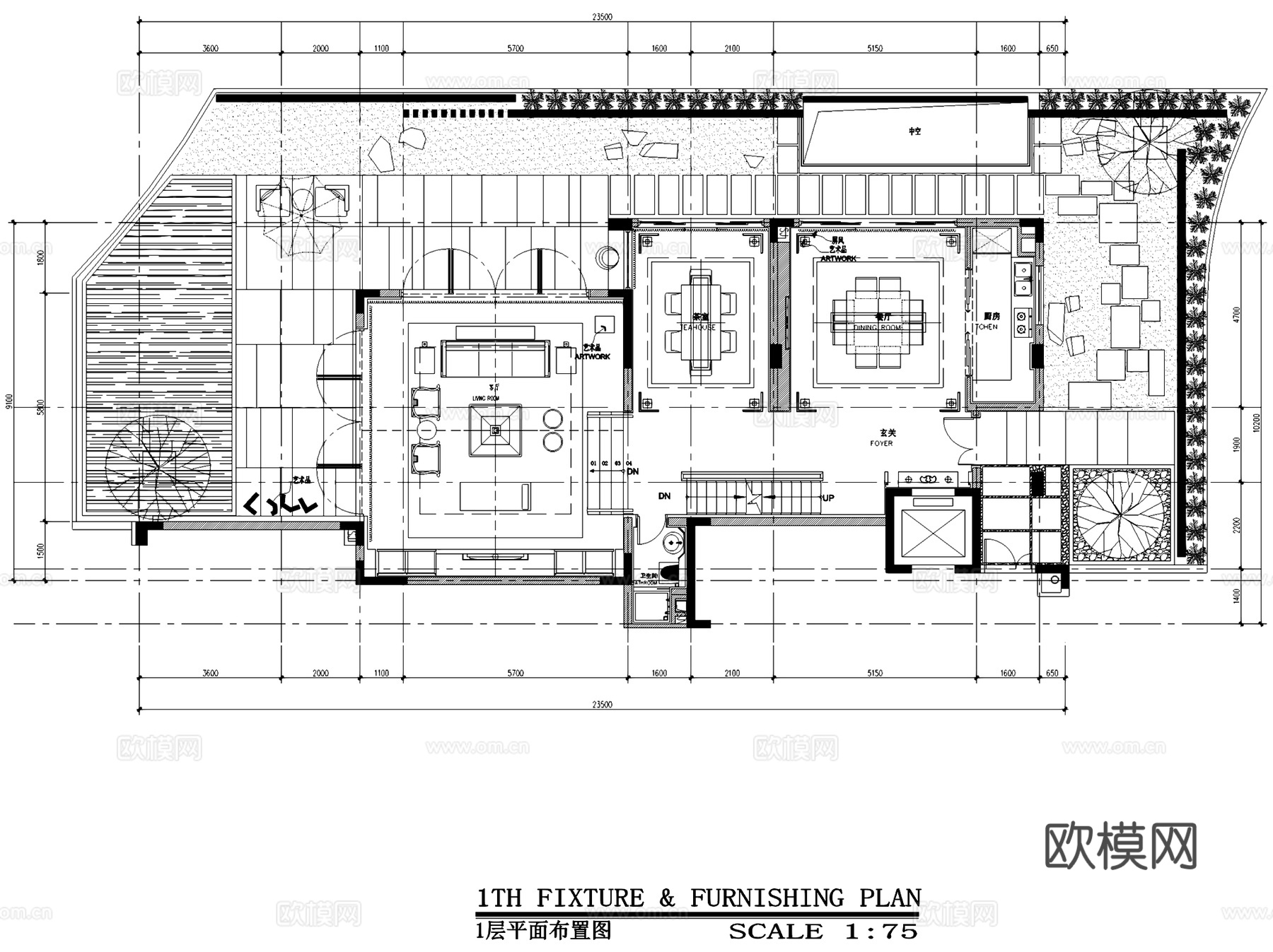 深圳京基长岭二层别墅样板间室内家装CAD施工图整套cad施工图