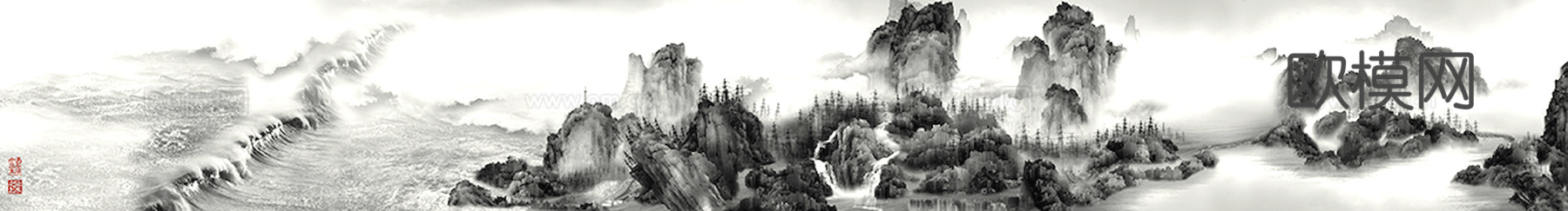 中式新中式挂画壁画字画山水花鸟背景墙壁纸装饰画油画下载