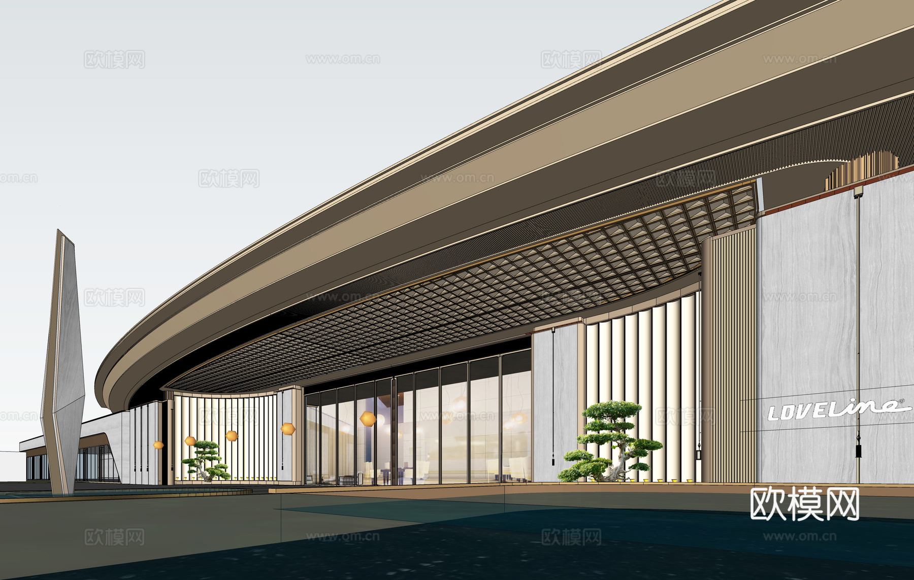 小区入口 示范区大门 小区大门su模型