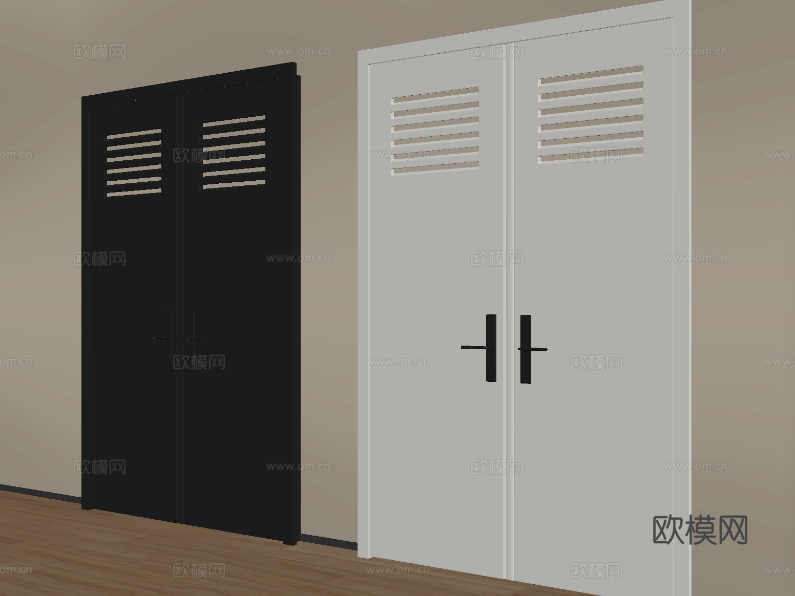 现代消防门 防火门su模型