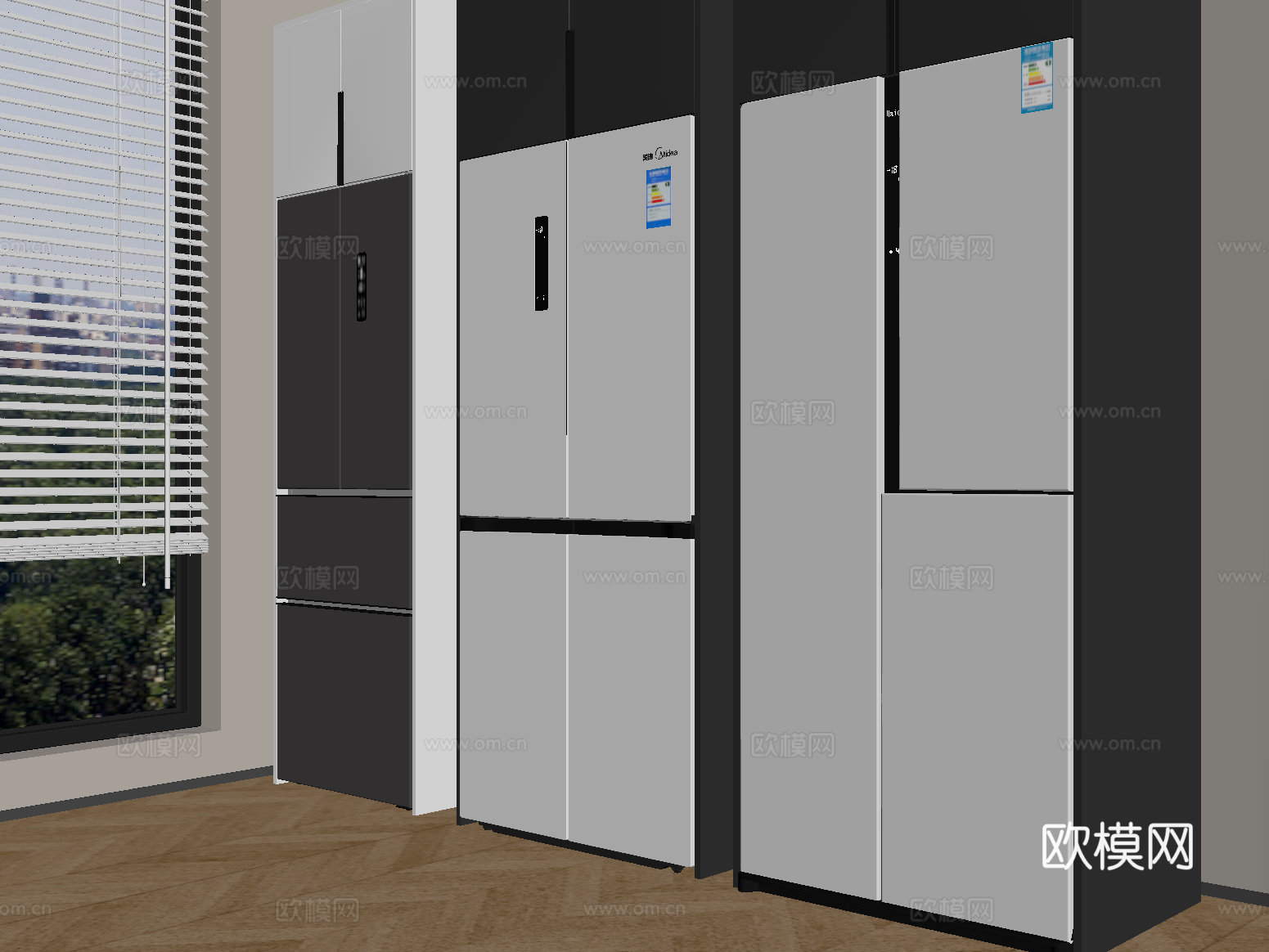 现代冰箱 嵌入式冰箱su模型