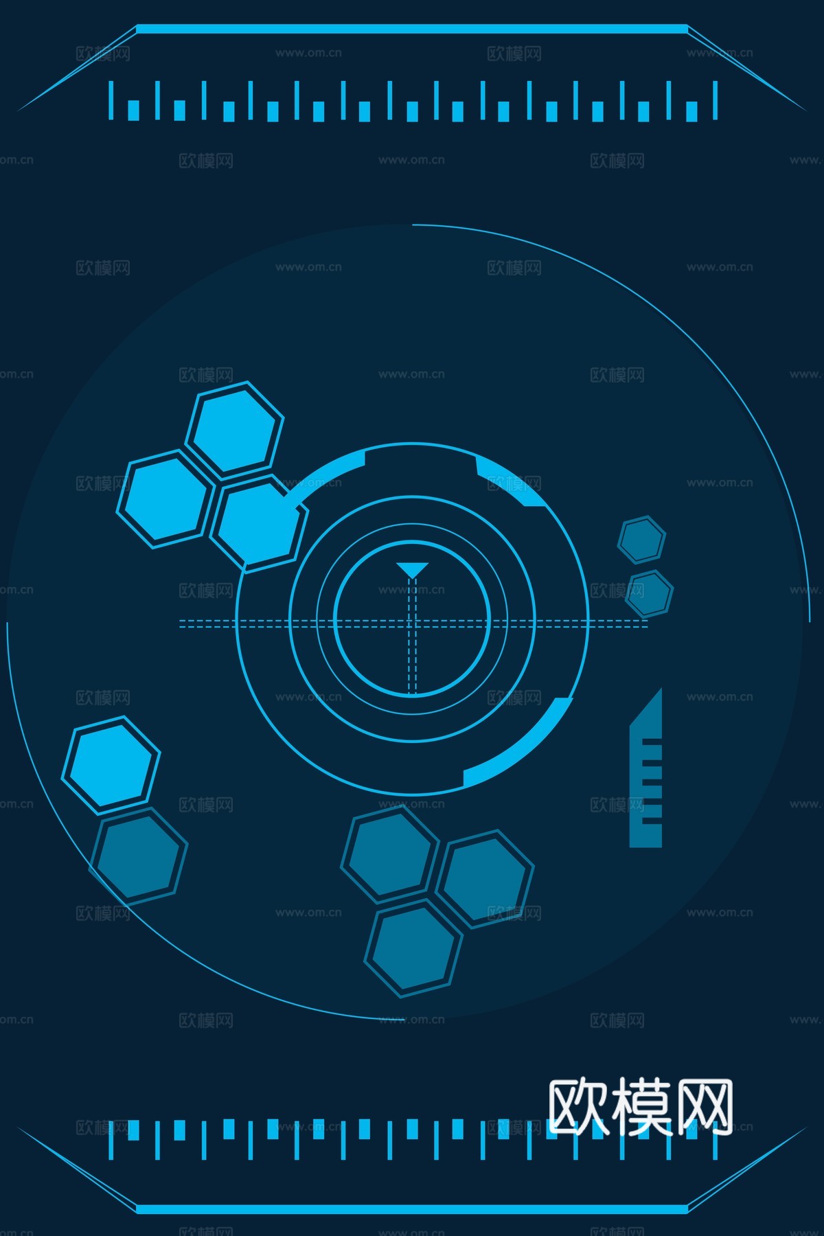 蓝色炫酷光效背景广告18