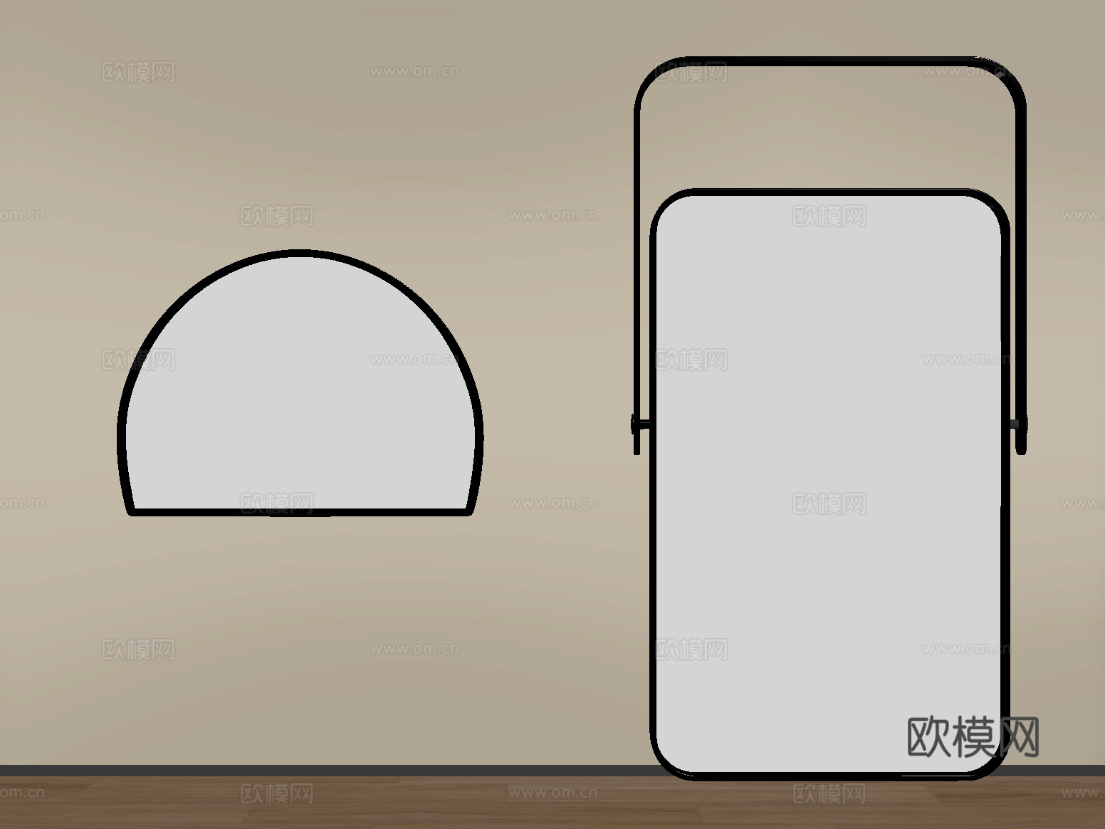 现代镜子 落地镜 全身镜 化妆镜 装饰镜su模型