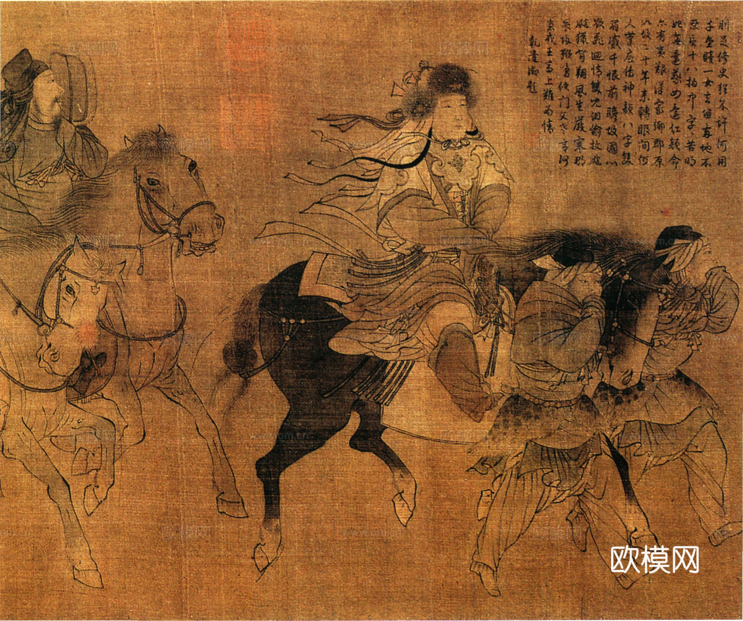 中式新中式挂画壁画字画山水花鸟背景墙壁纸装饰画油画下载