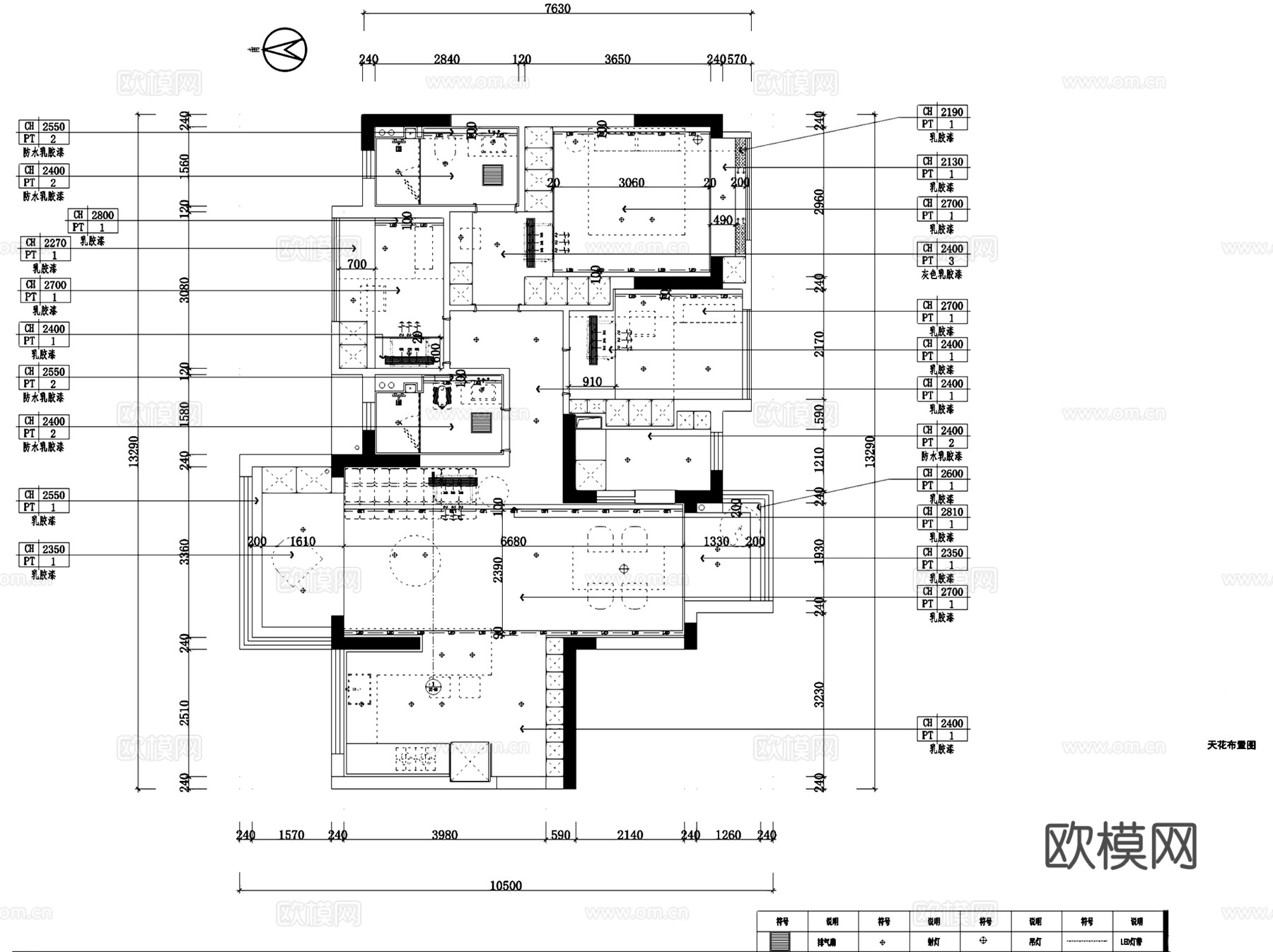 锦绣原著现代极简室内家装CAD施工图整套+SU模型cad施工图