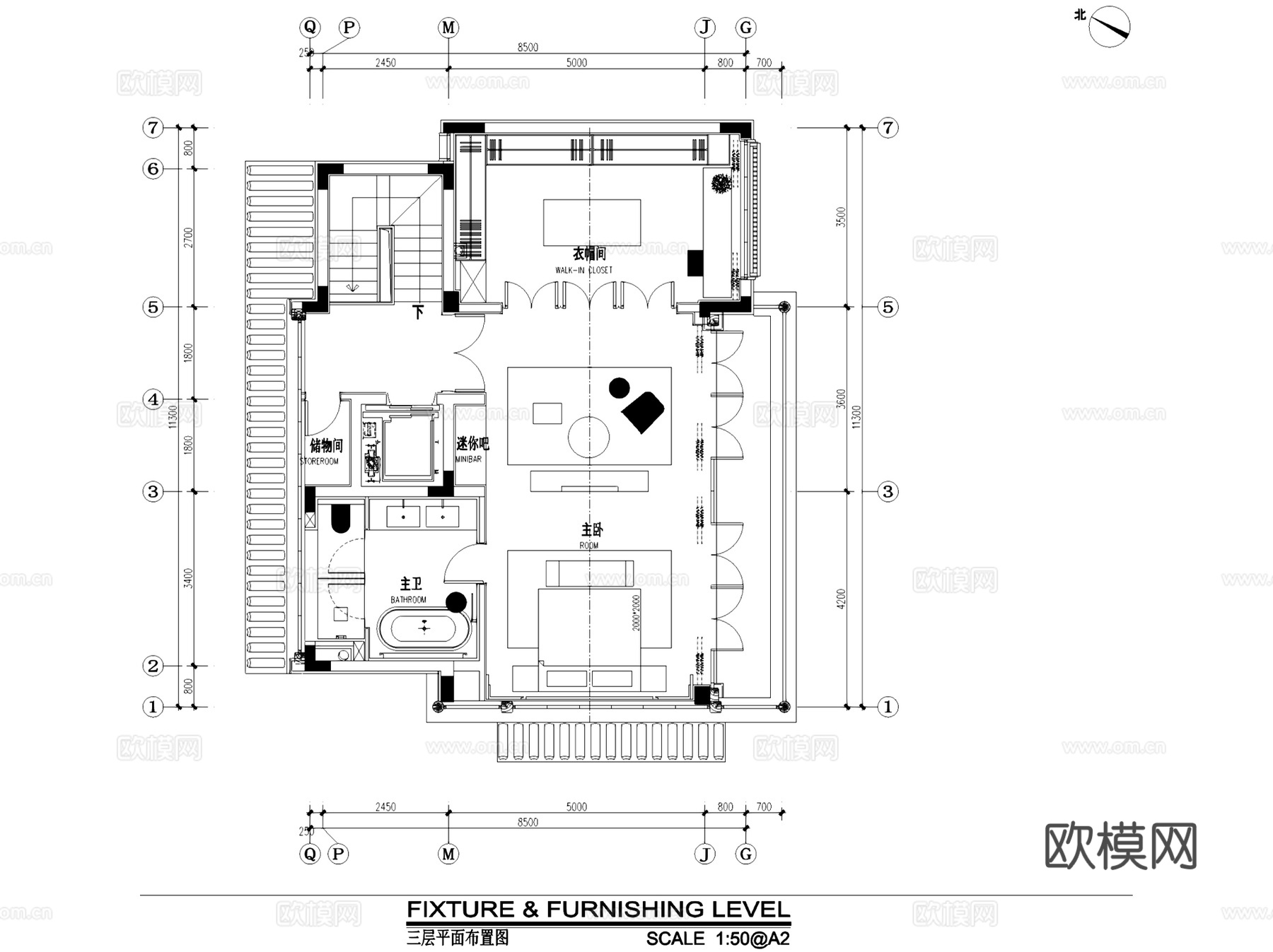 新中式杭州绿城留下磁带厂三层别墅合院复式挑空室内家装CADcad施工图