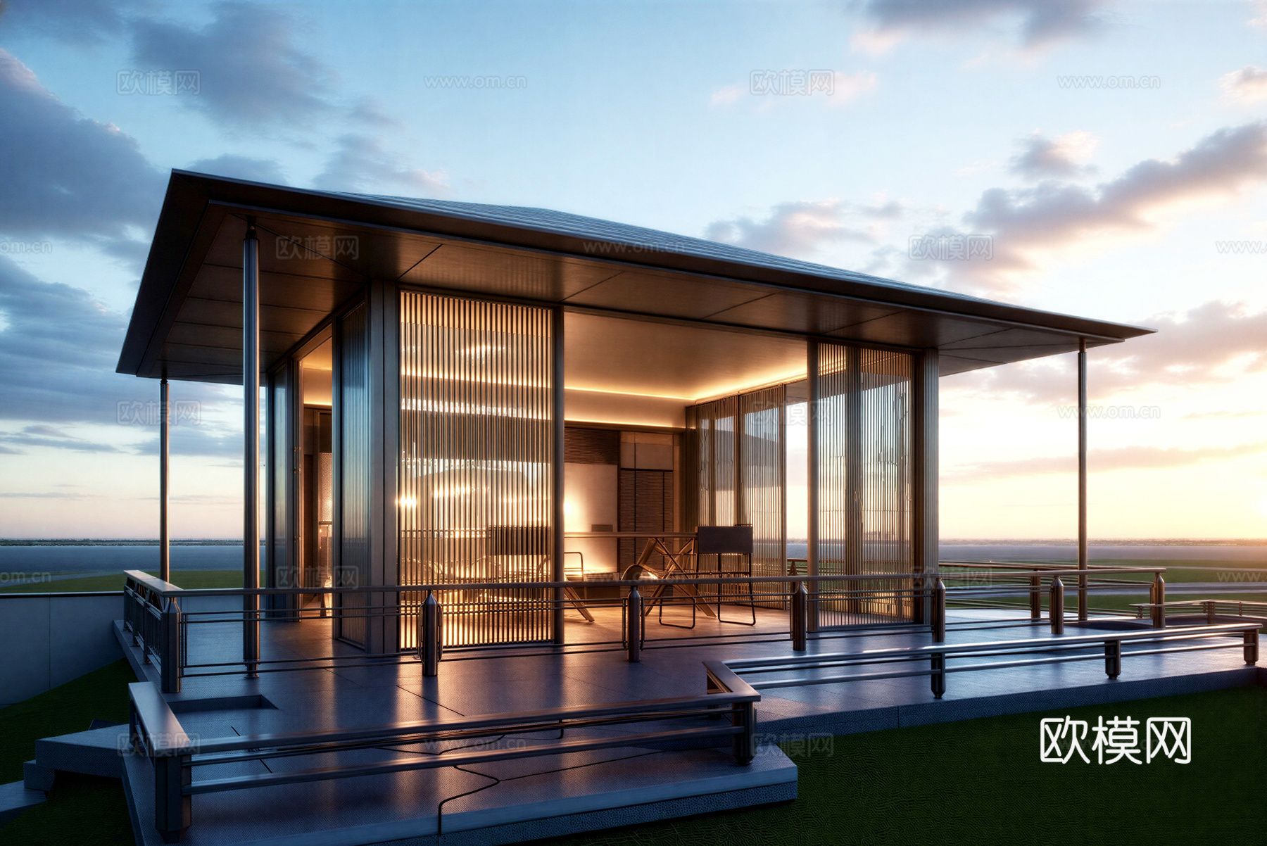 宋式凉亭su模型