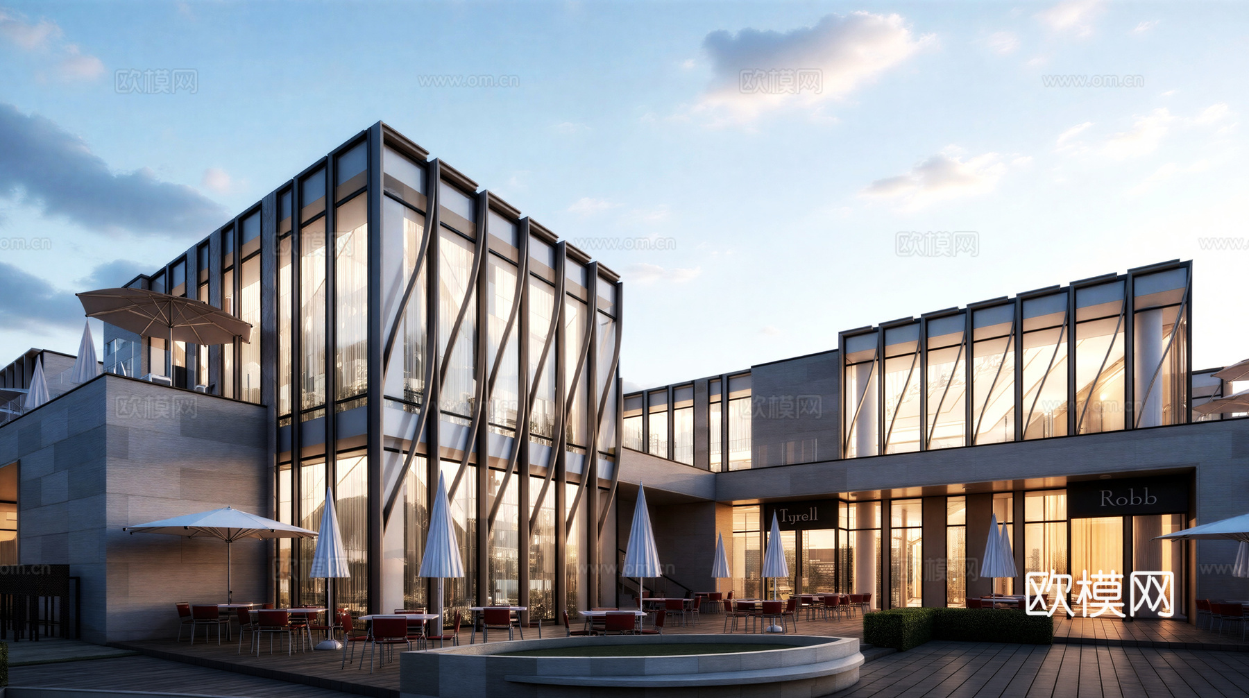 商业步行街 沿街商业su模型