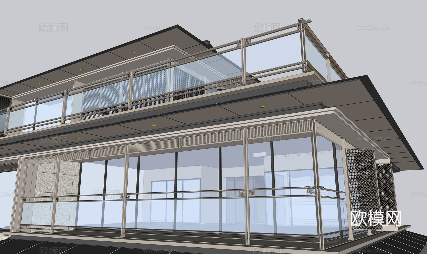 宋风别墅 宋式别墅su模型