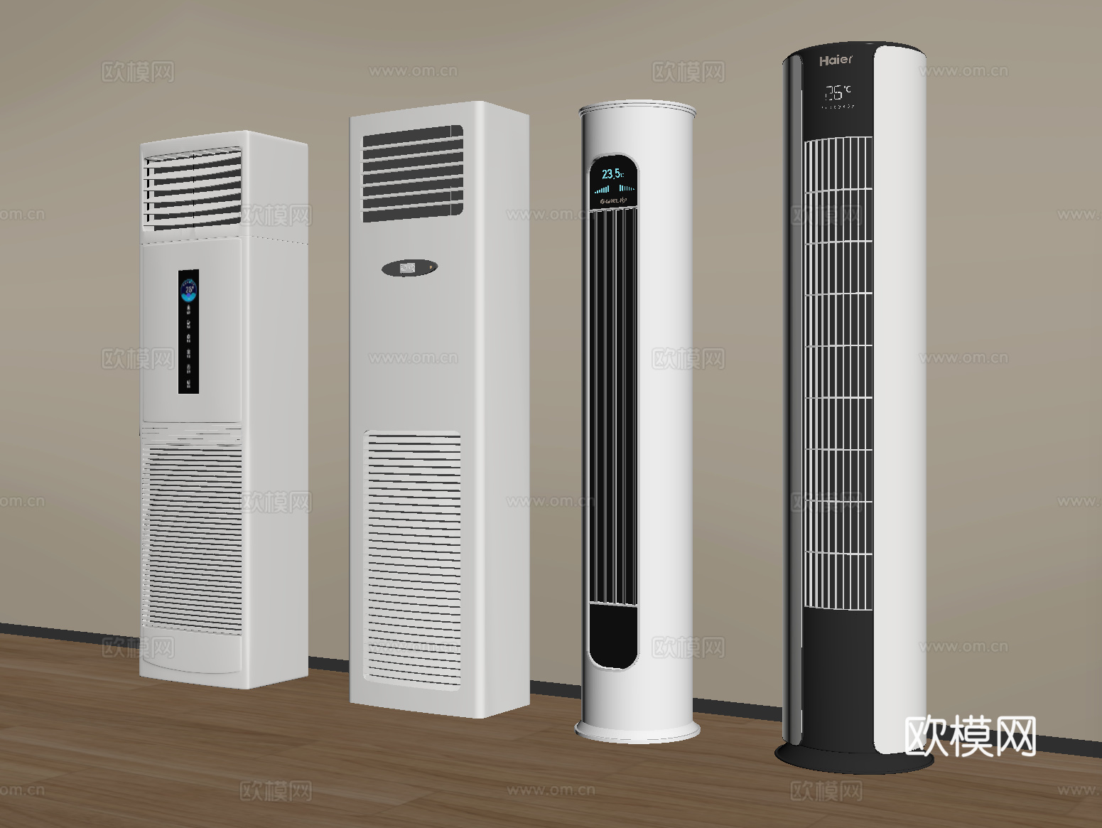 现代空调 立式空调su模型