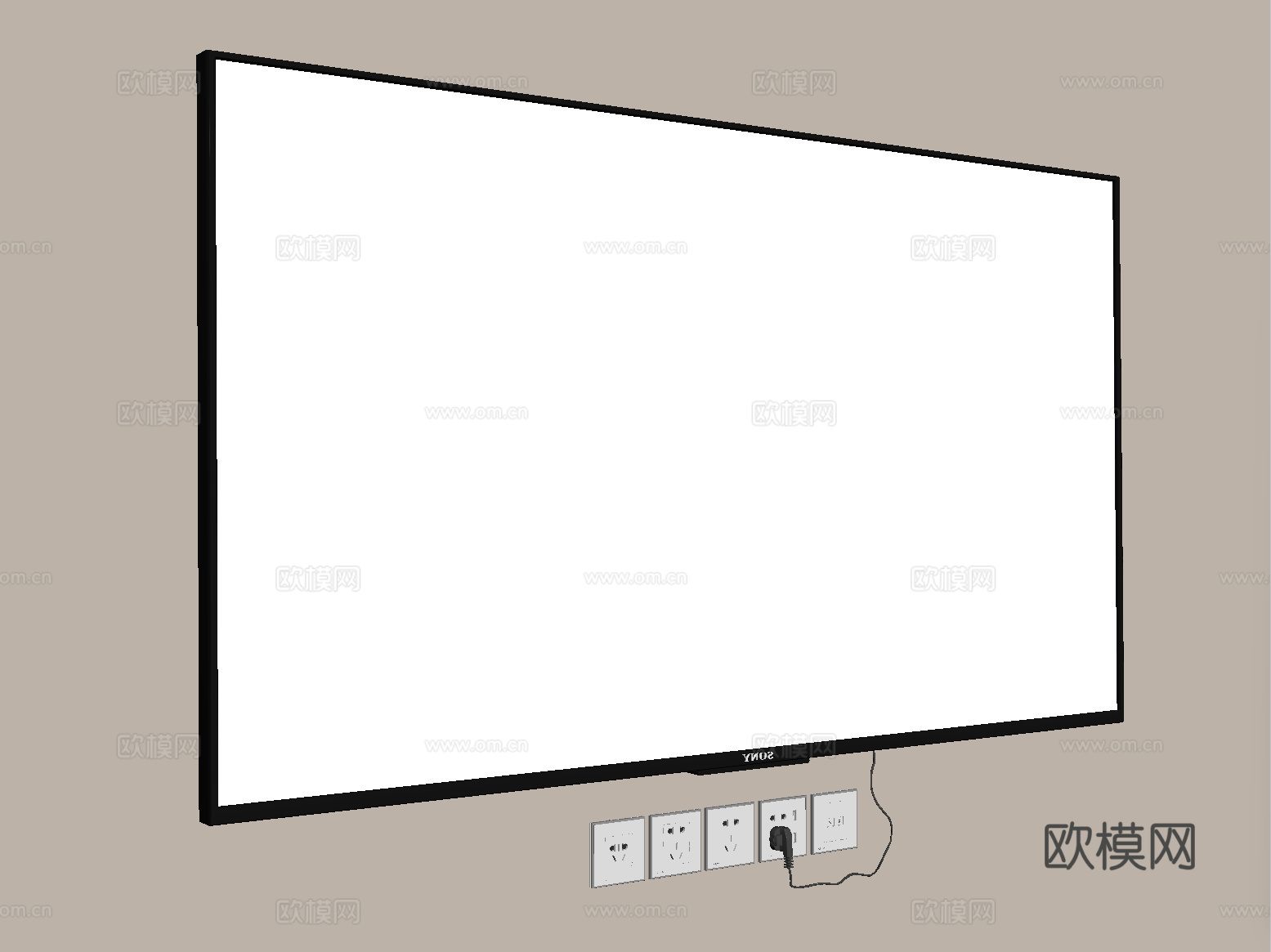 现代电视机 智能电视 壁挂电视su模型